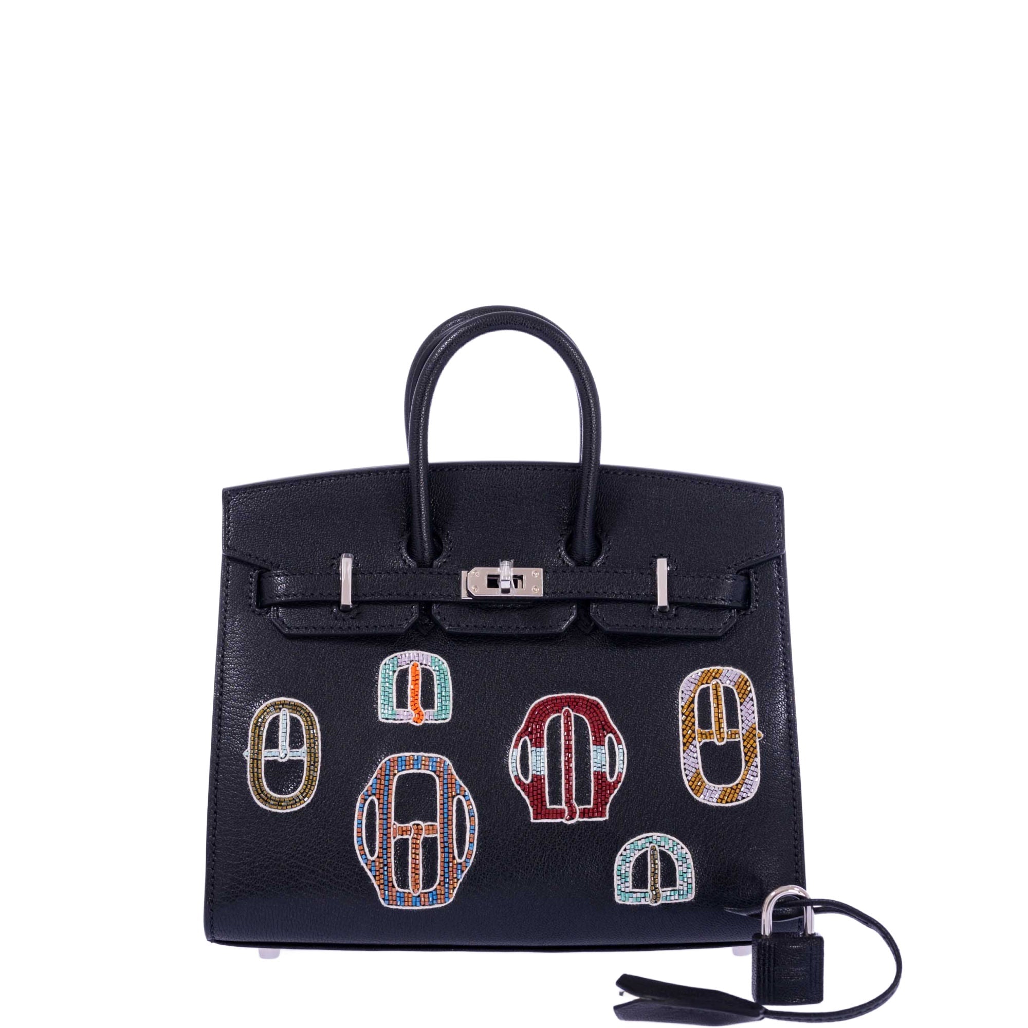 Hermès Birkin 20 Sellier Bouclerie Moderne Black Chèvre Palladium Hardware