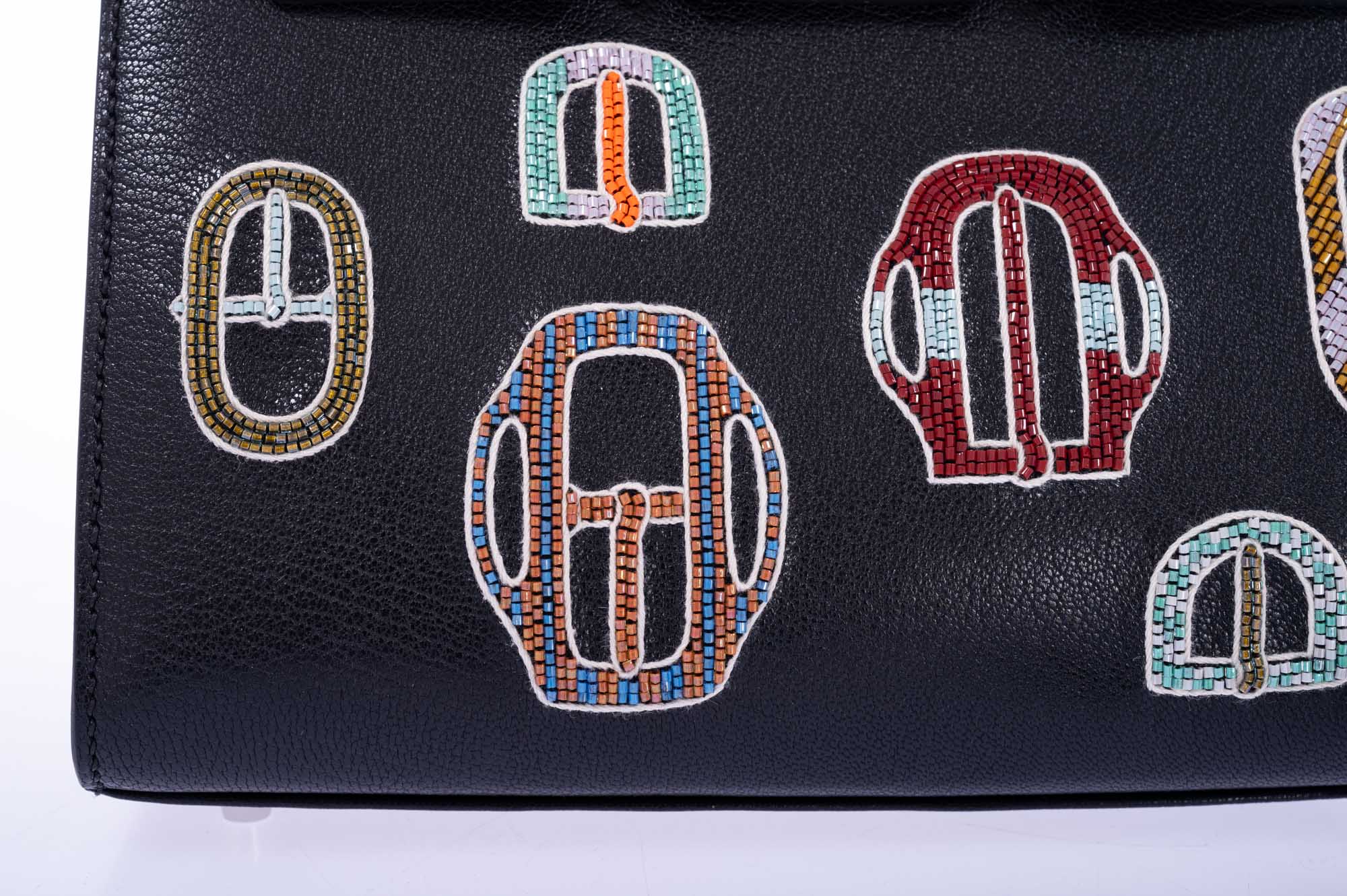 Gisela Garcia グラフィックアート エルメス ロゴ C005287 Hermès Birkin 20 Sellier Bouclerie Moderne Casaque Noir Chèvre