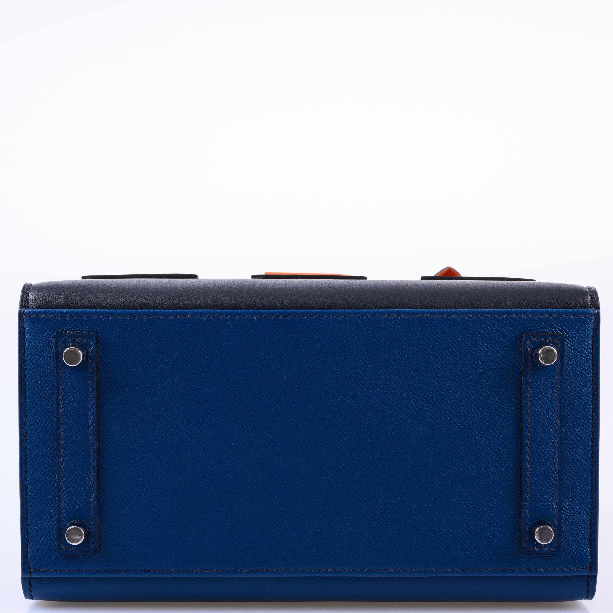 Hermès Birkin 20 Sellier Faubourg Blue Madame, Crocodile, Epsom, Sombrero & Swift Palladium Hardware