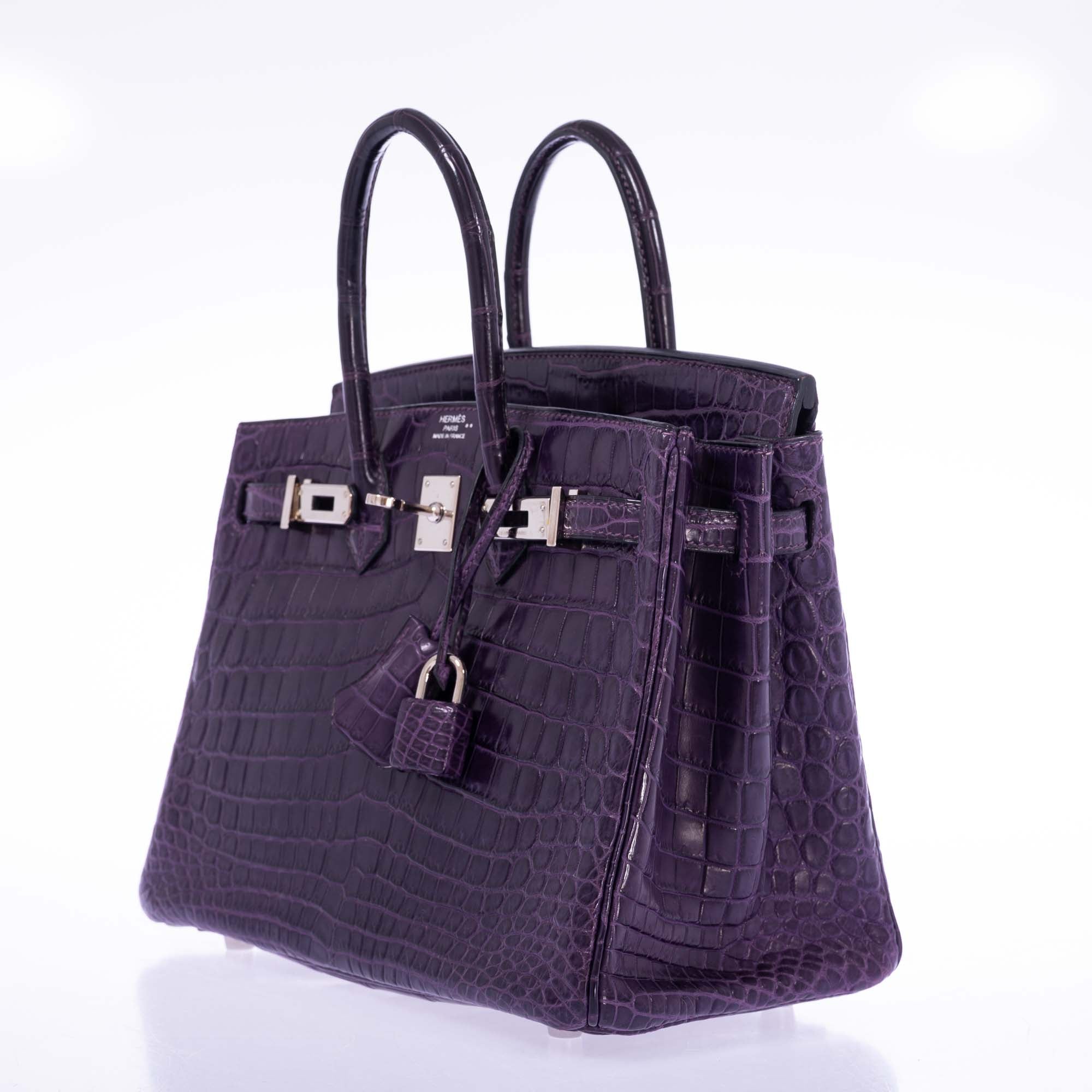 Hermès Birkin 25 Amethyst Matte Alligator Palladium Hardware