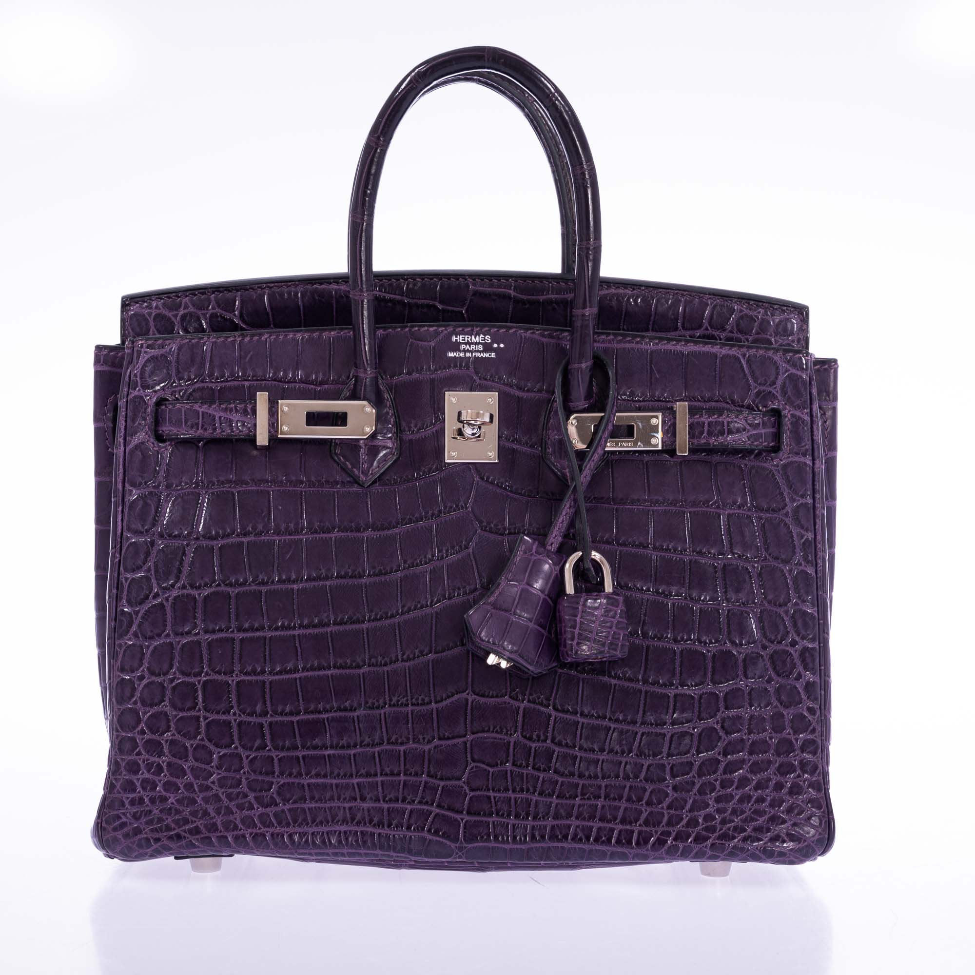 Hermès Birkin 25 Amethyst Matte Alligator Palladium Hardware