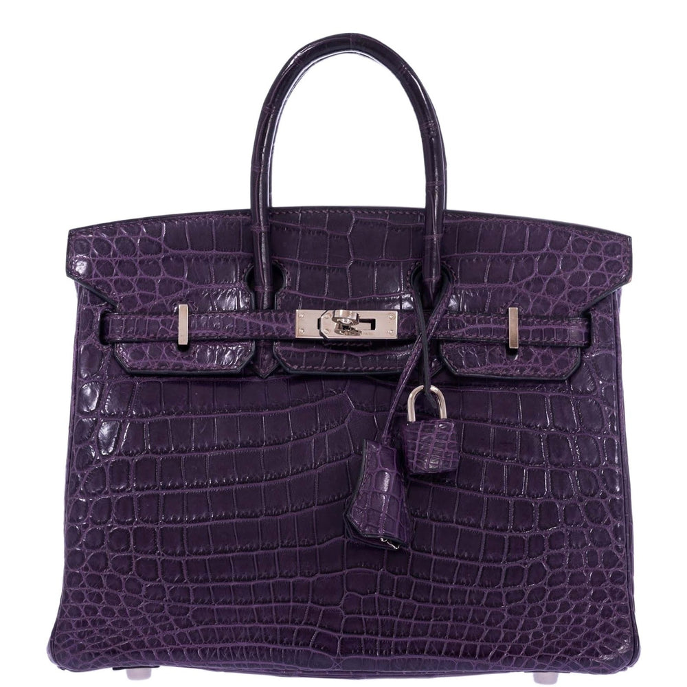 Hermès Birkin 25 Amethyst Matte Alligator Palladium Hardware