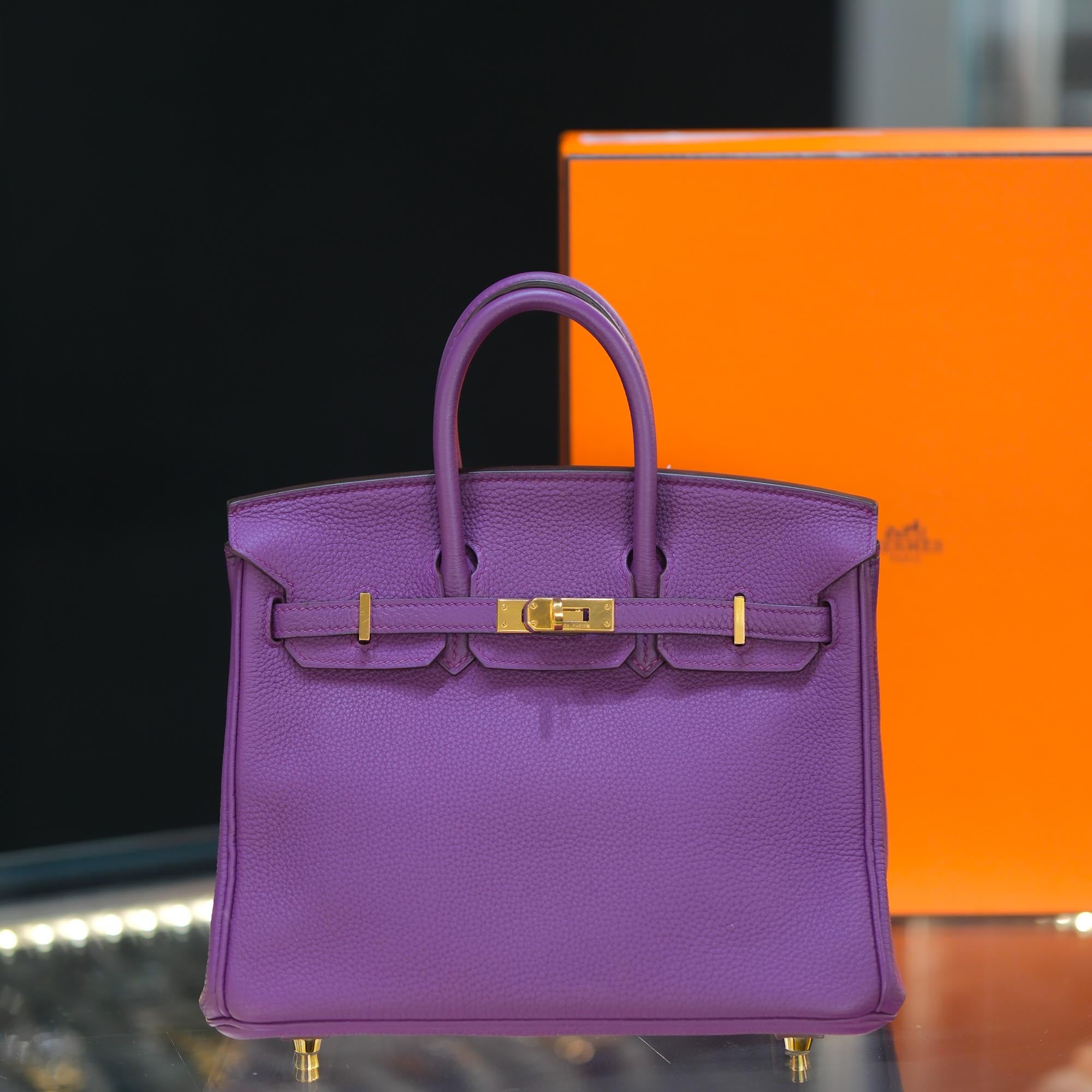 Hermès Birkin 25 Anemone Togo with Gold Hardware | JANEFINDS