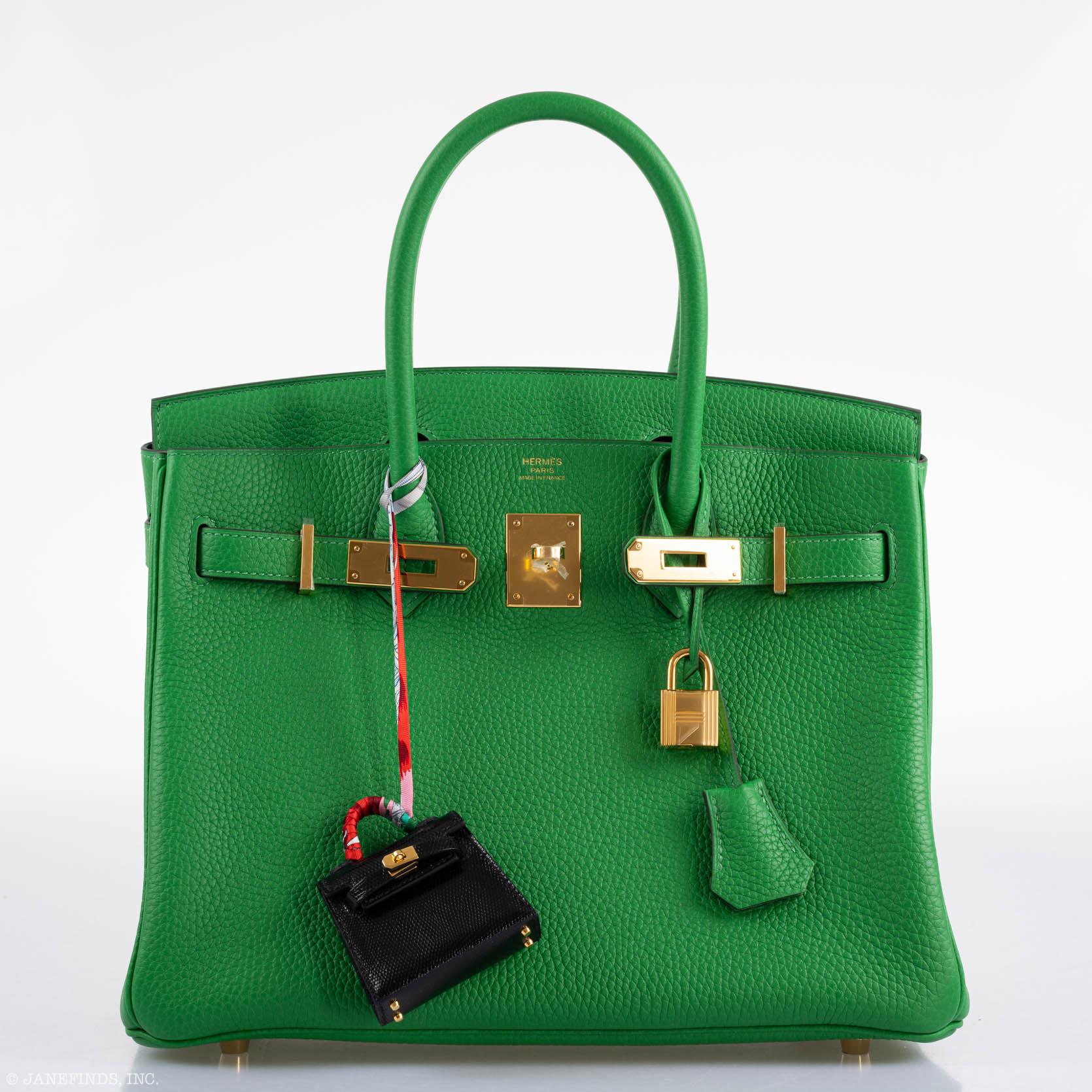 Hermès Birkin 25 Bambou (Bamboo) Green Togo with Gold Hardware