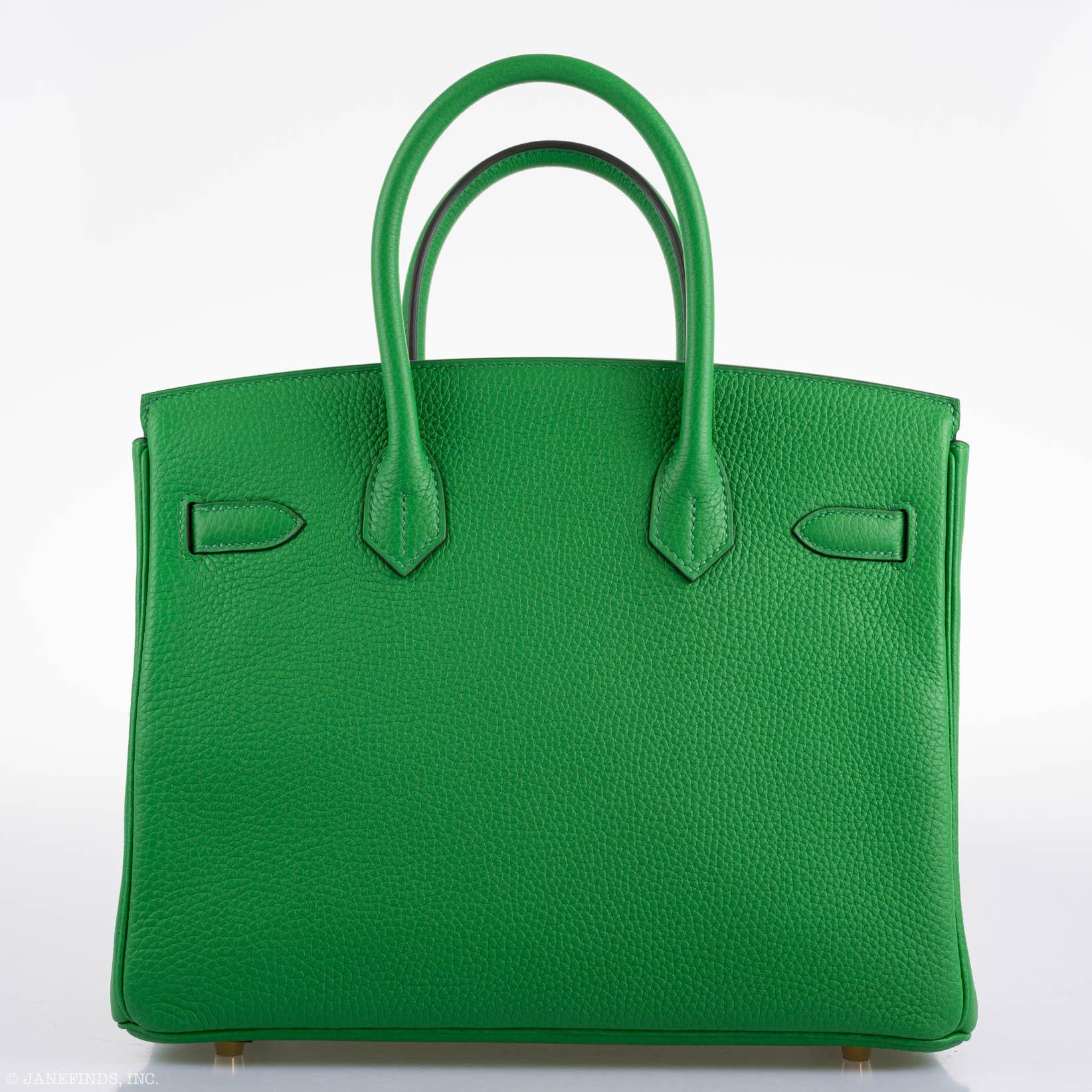 Hermès Birkin 25 Bambou (Bamboo) Green Togo with Gold Hardware