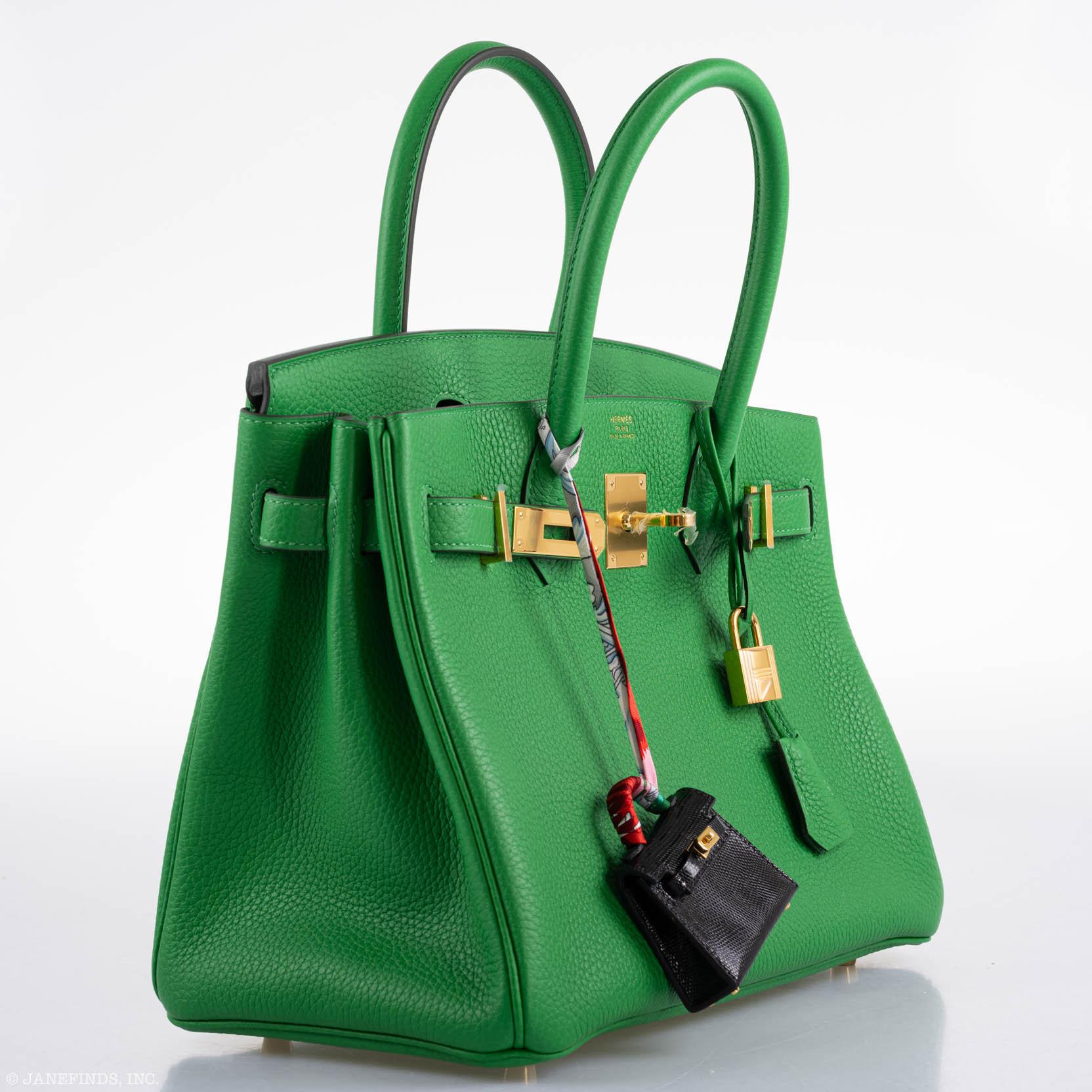 Hermès Birkin 25 Bambou (Bamboo) Green Togo with Gold Hardware