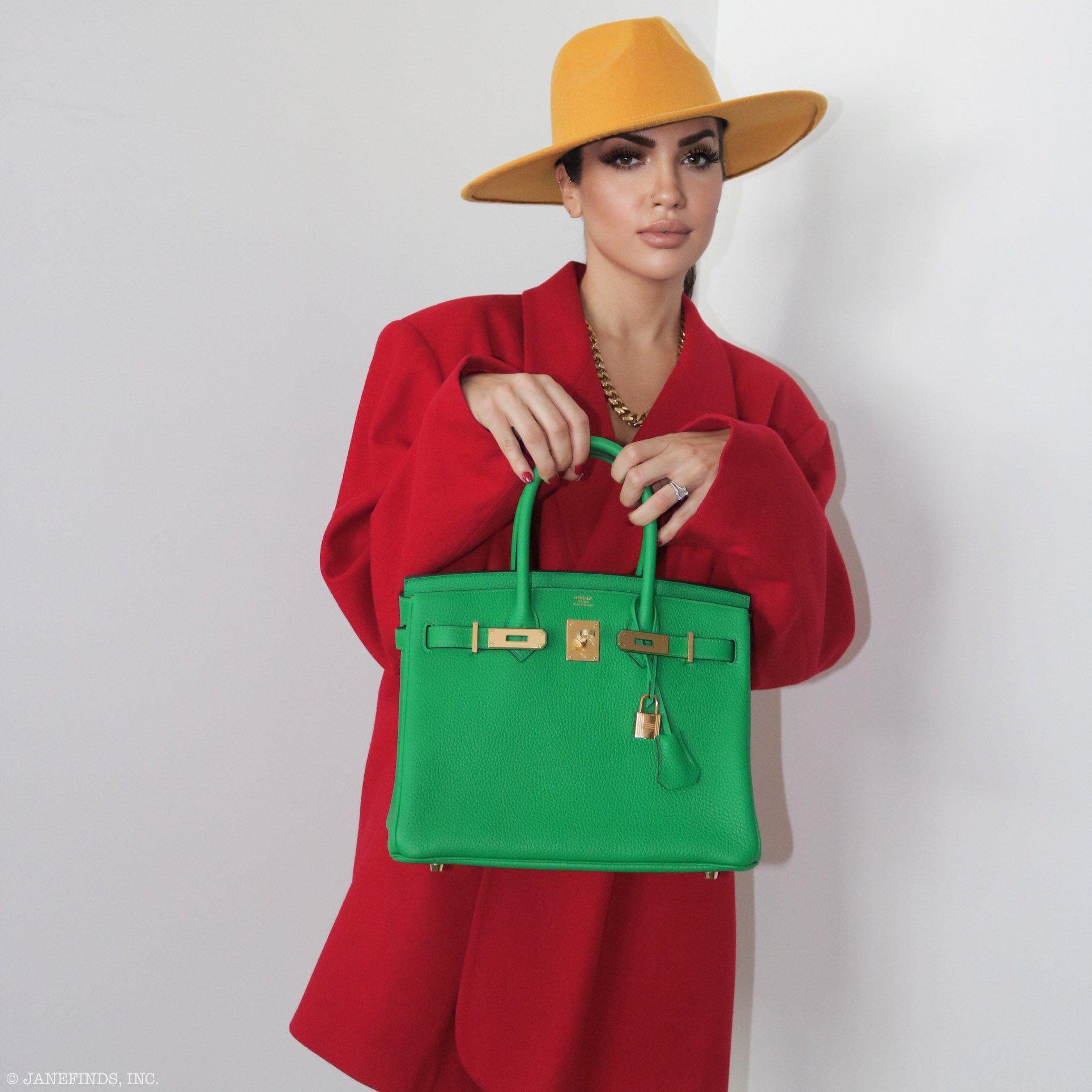 Hermès Birkin 25 Bambou (Bamboo) Green Togo with Gold Hardware