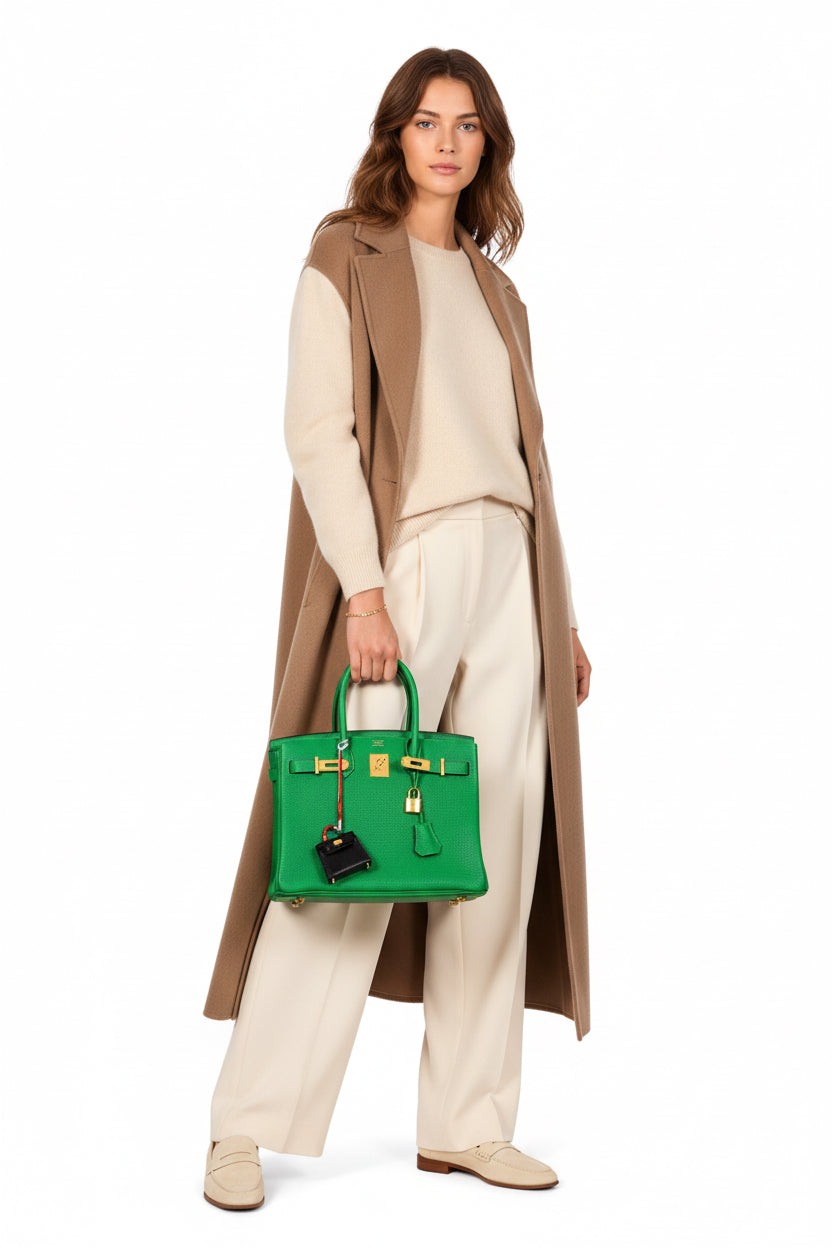 Hermès Birkin 25 Bambou (Bamboo) Green Togo with Gold Hardware