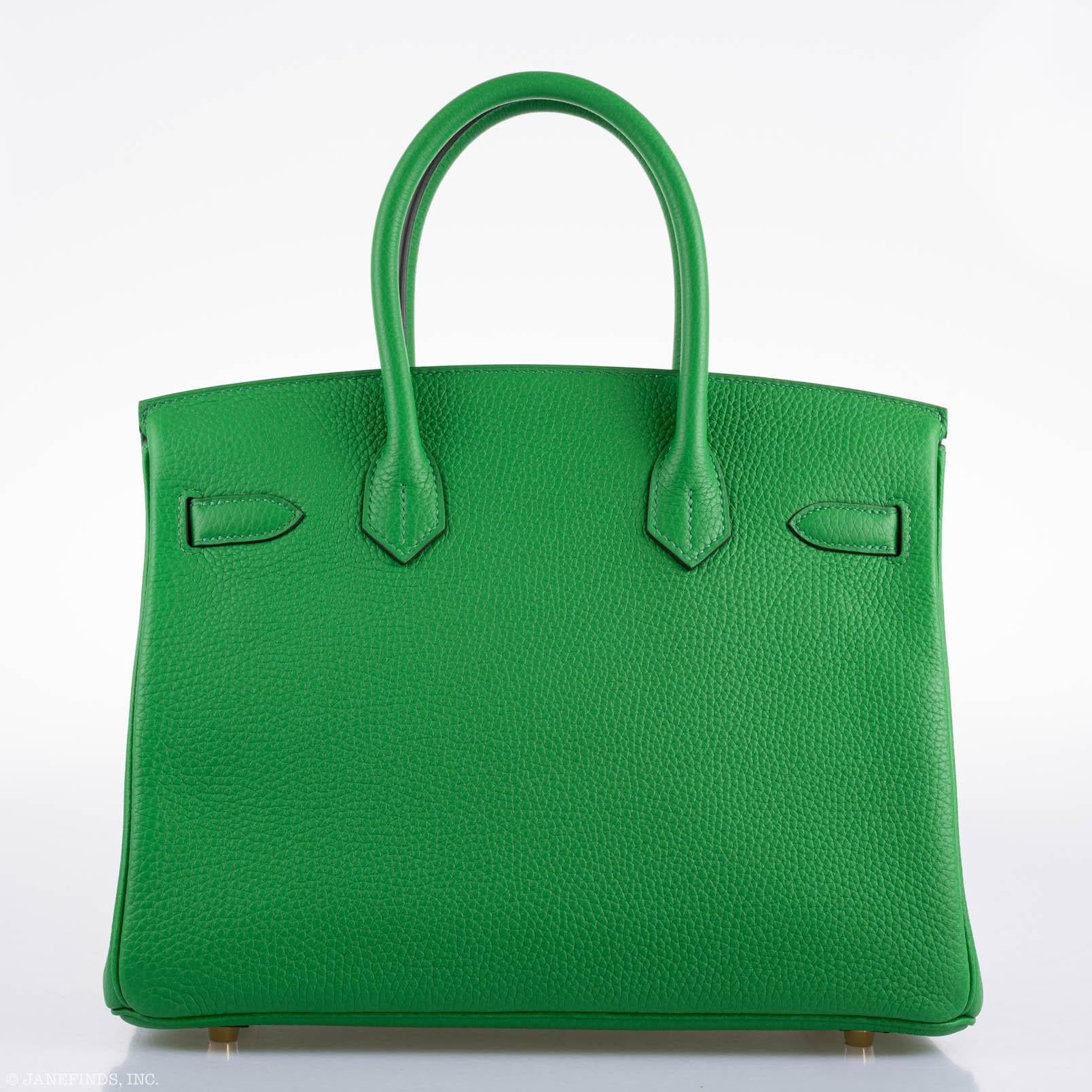 Hermès Birkin 25 Bambou (Bamboo) Green Togo with Gold Hardware