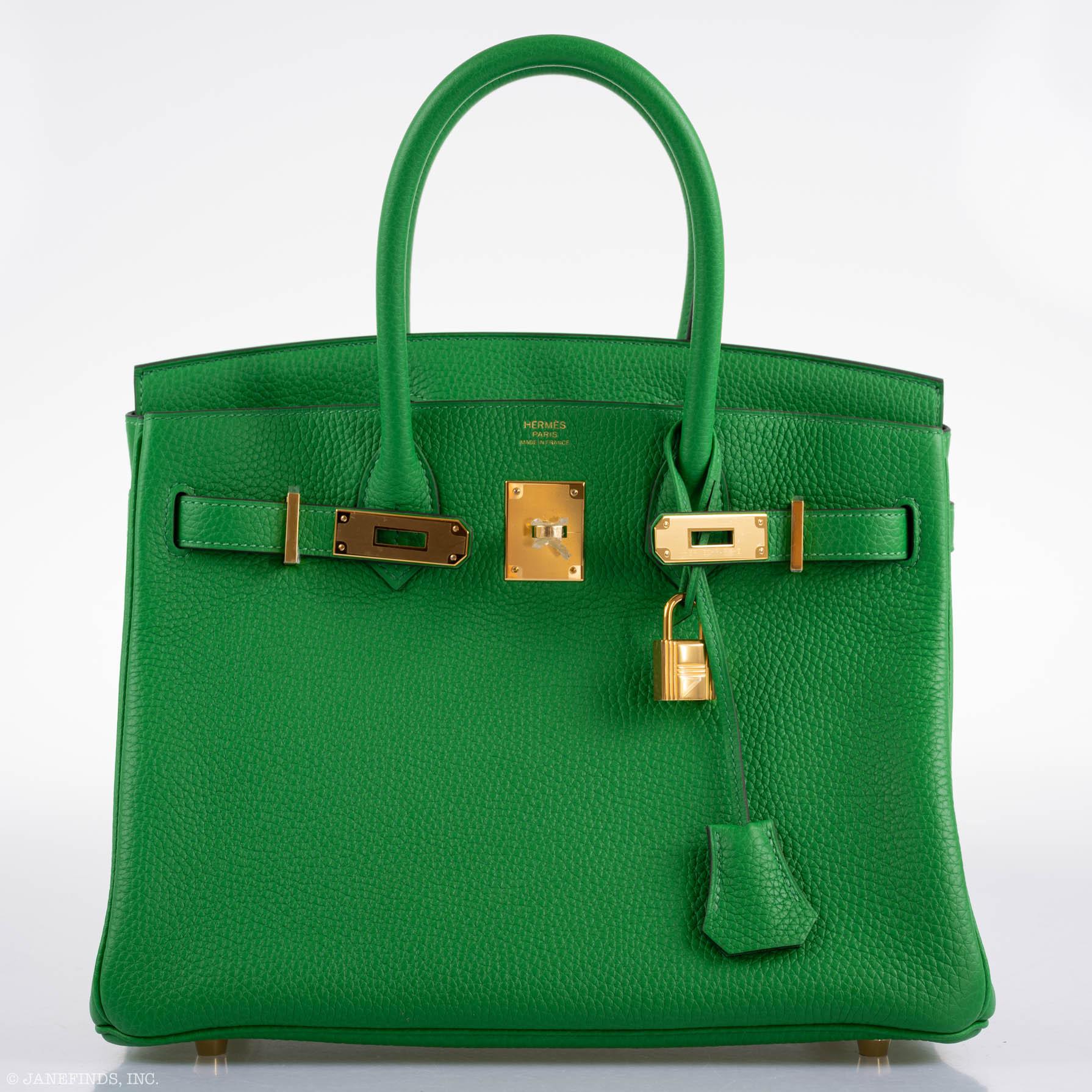 Hermès Birkin 25 Bambou (Bamboo) Green Togo with Gold Hardware