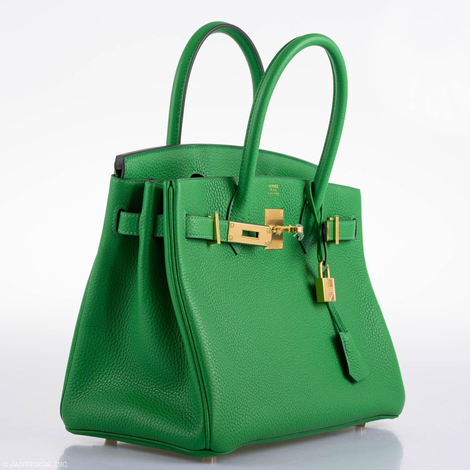 Hermès Birkin 25 Bambou (Bamboo) Green Togo with Gold Hardware