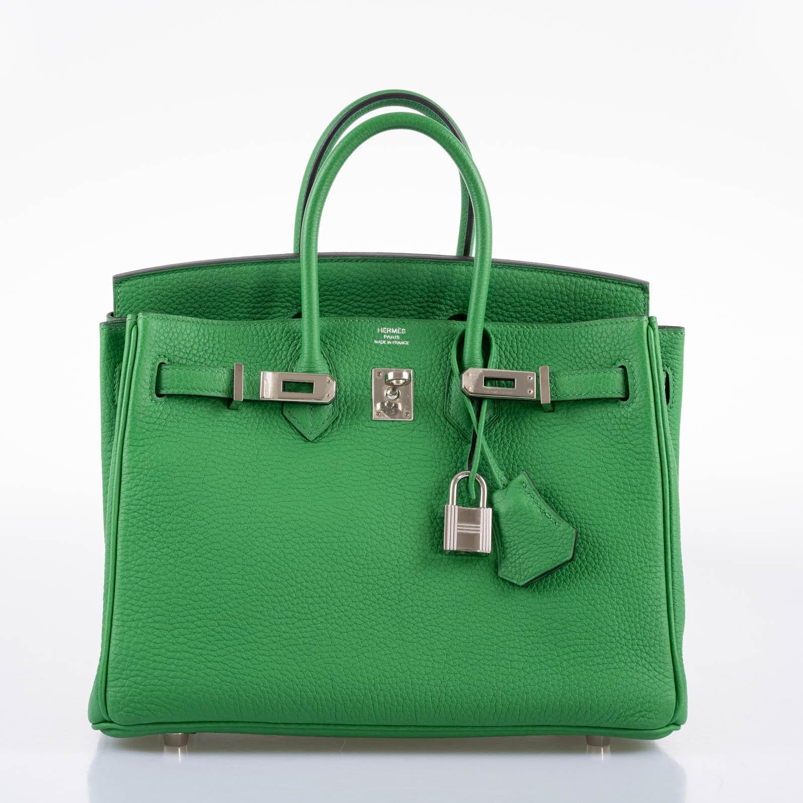 Hermès Birkin 25 Bambou (Bamboo) Green Togo with Palladium Hardware