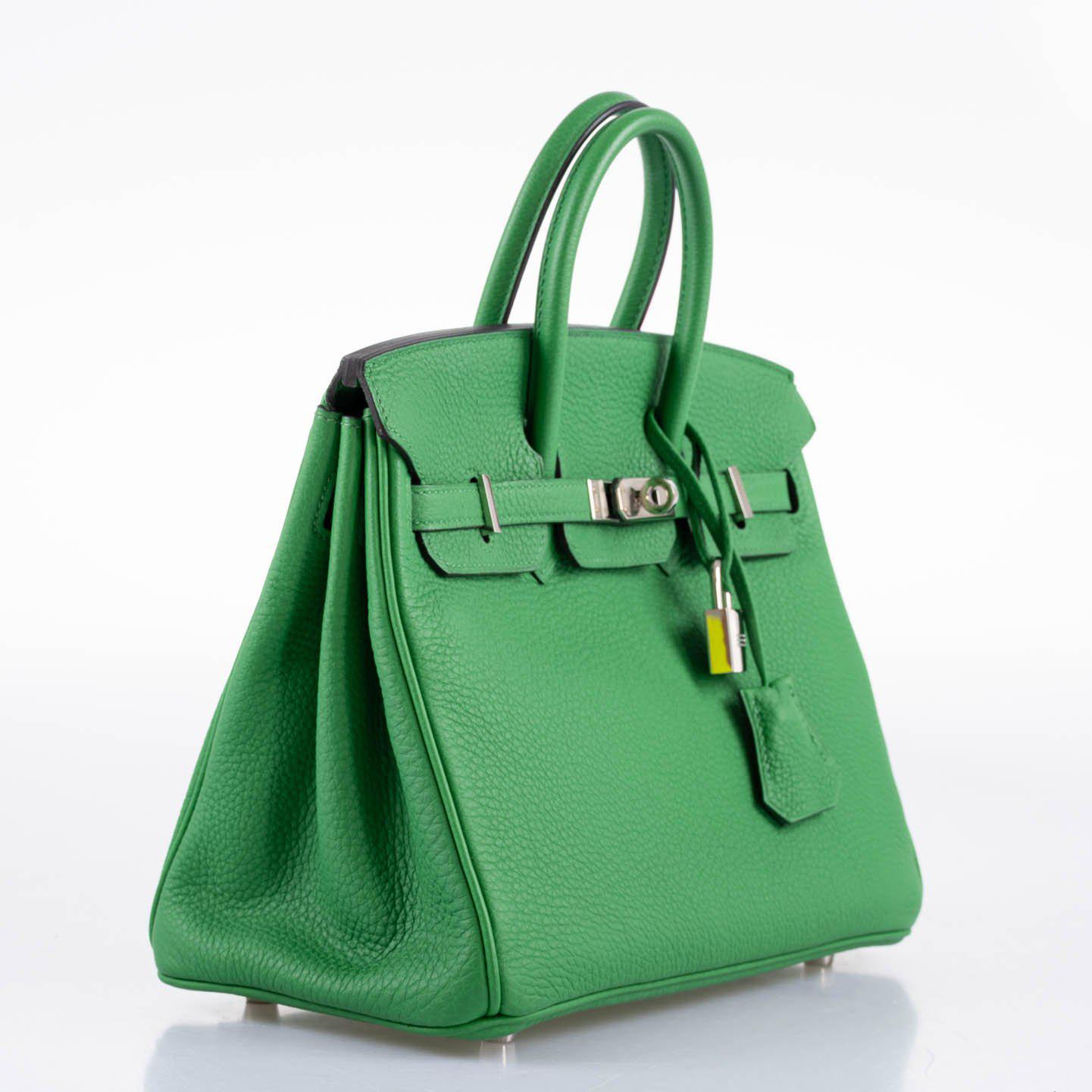 Hermès Birkin 25 Bambou (Bamboo) Green Togo with Palladium Hardware