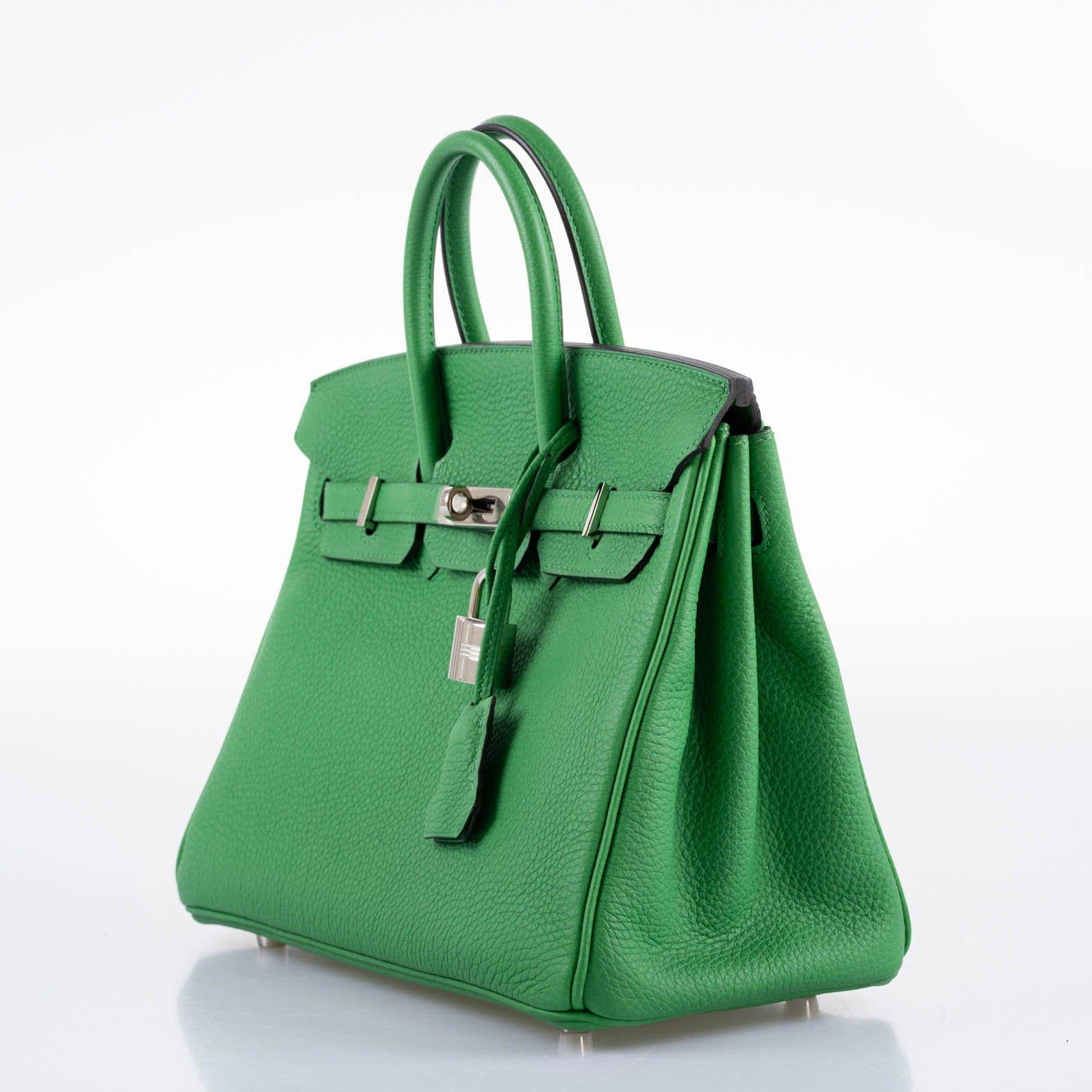 Hermès Birkin 25 Bambou (Bamboo) Green Togo with Palladium Hardware