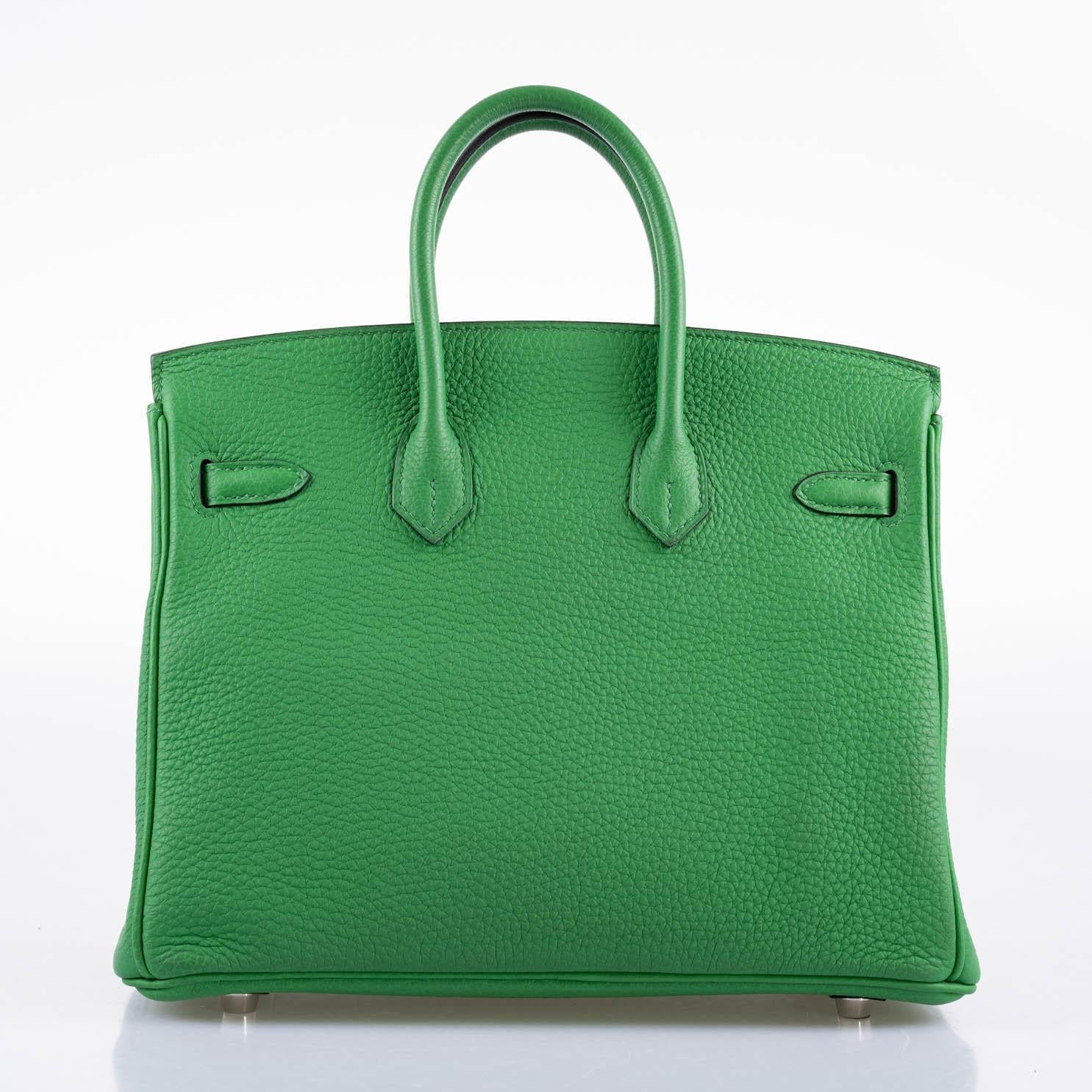 Hermès Birkin 25 Bambou (Bamboo) Green Togo with Palladium Hardware