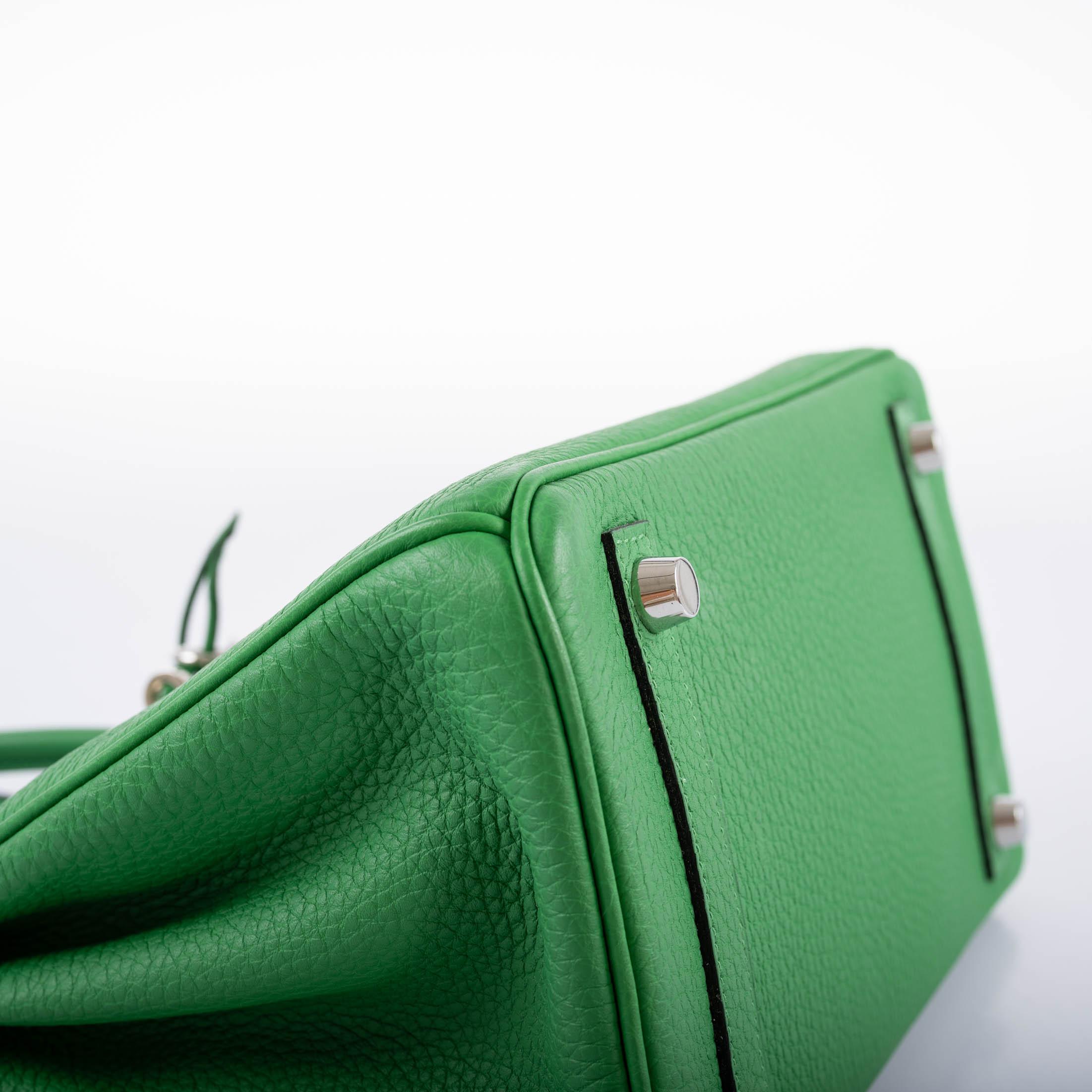 Hermès Birkin 25 Bambou (Bamboo) Green Togo with Palladium Hardware