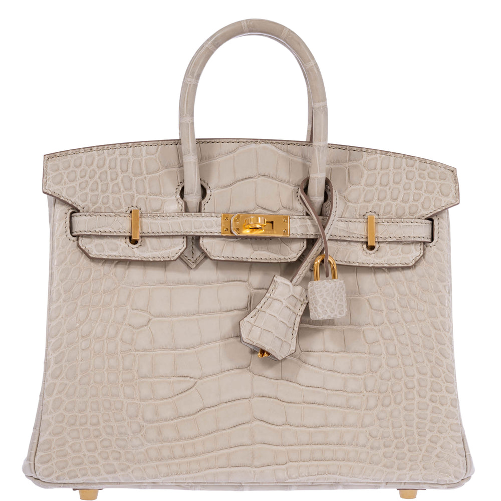 Hermès Birkin 25 Béton Matte Alligator Gold Hardware