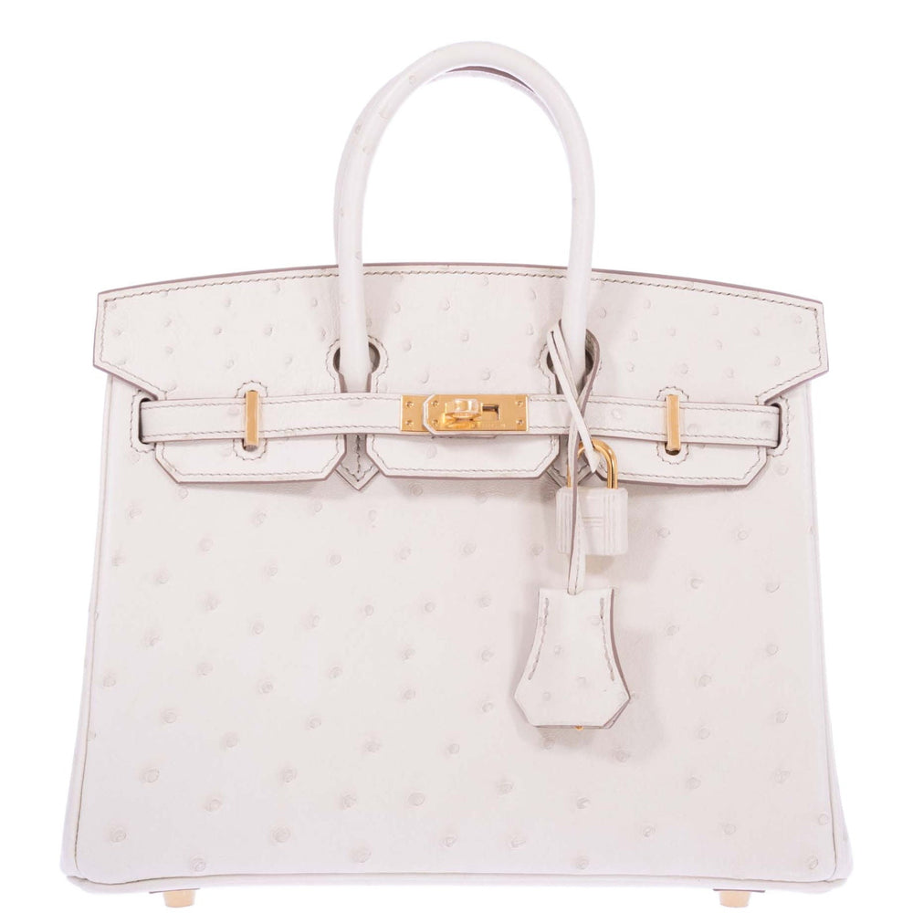 Hermès Birkin 25 Beton Ostrich Gold Hardware