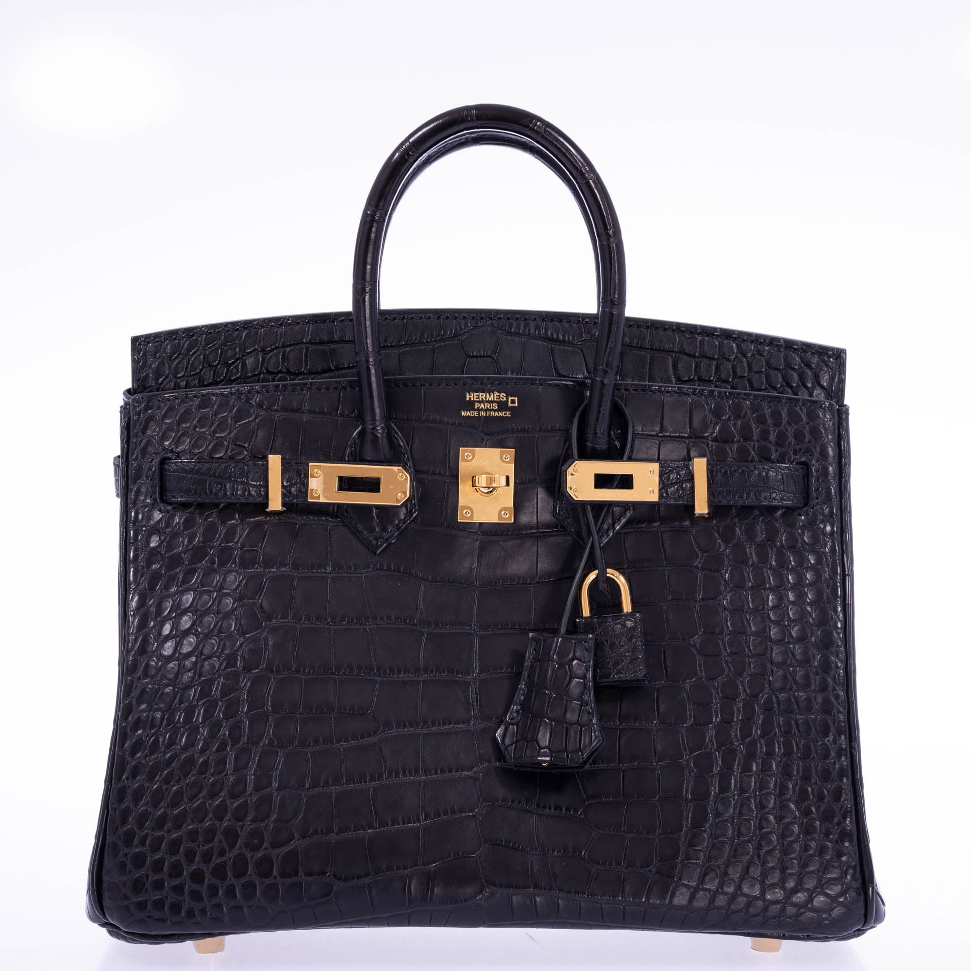 Hermès Birkin 25 Black Matte Alligator Gold Hardware