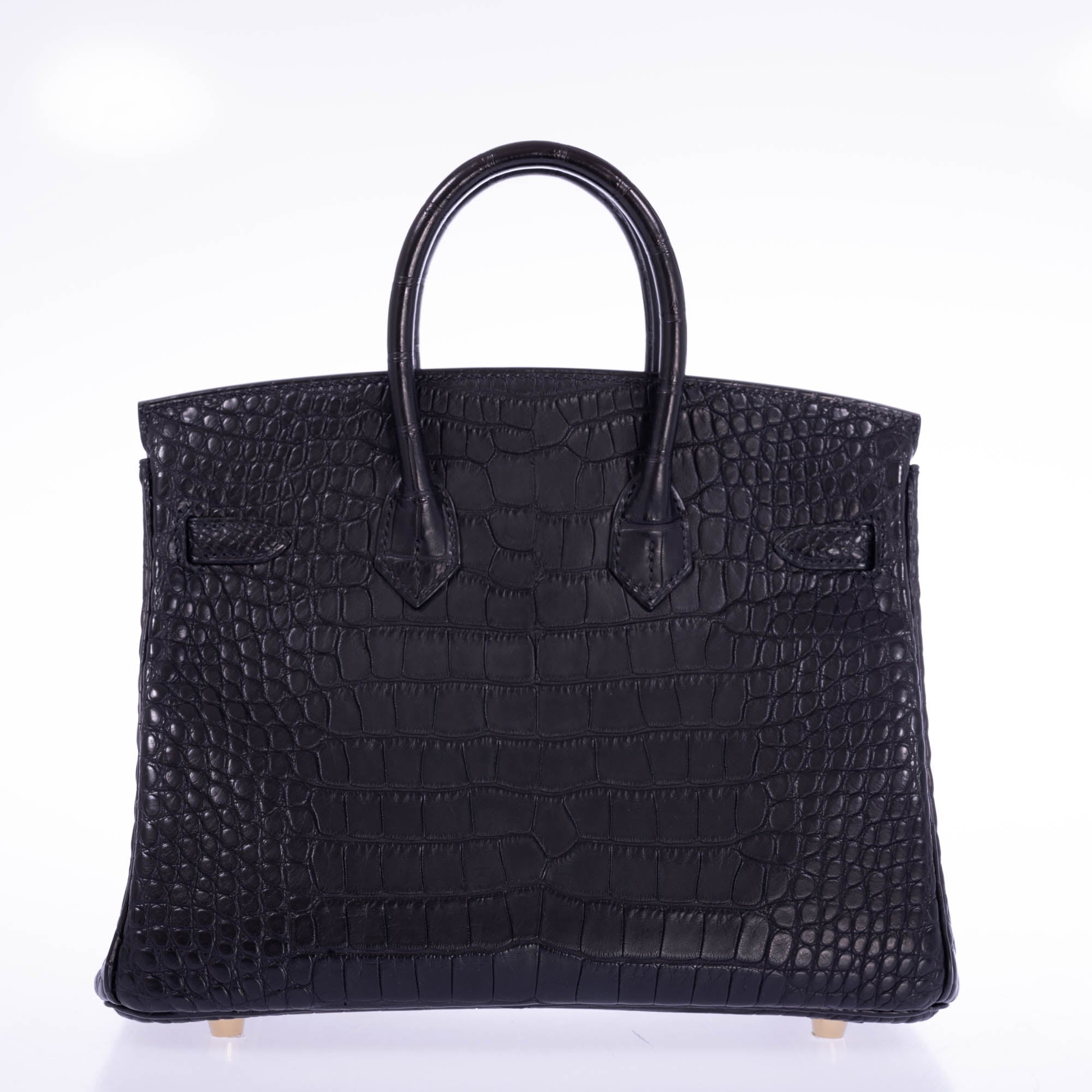 Hermès Birkin 25 Black Matte Alligator Gold Hardware