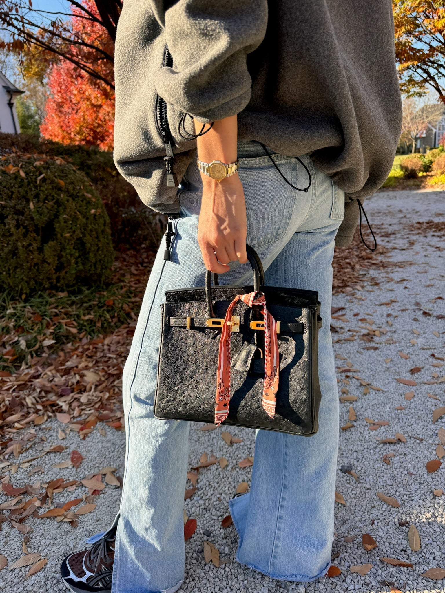 Hermès Birkin 25 Black Ostrich Gold Hardware