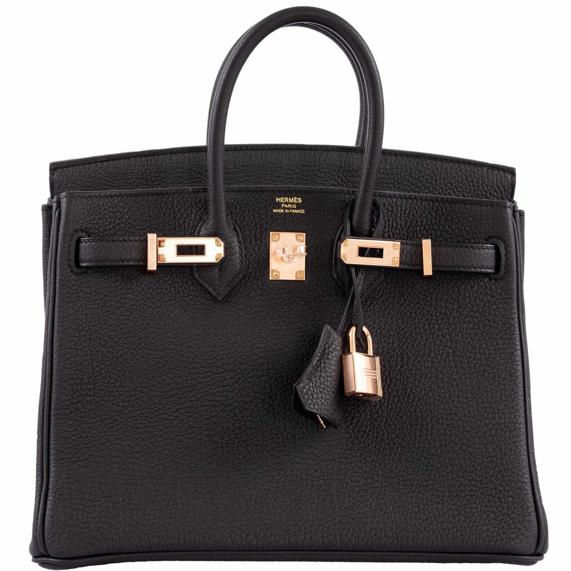 Hermès Birkin 25 Black Togo leather Rose Gold Hardware