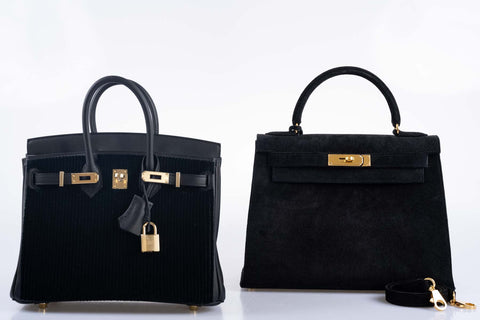 Hermès Birkin 25 Black côte à côte tuffetage and Swift Permabrass Hardware
