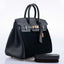 Hermès Birkin 25 Black côte à côte tuffetage and Swift Permabrass Hardware