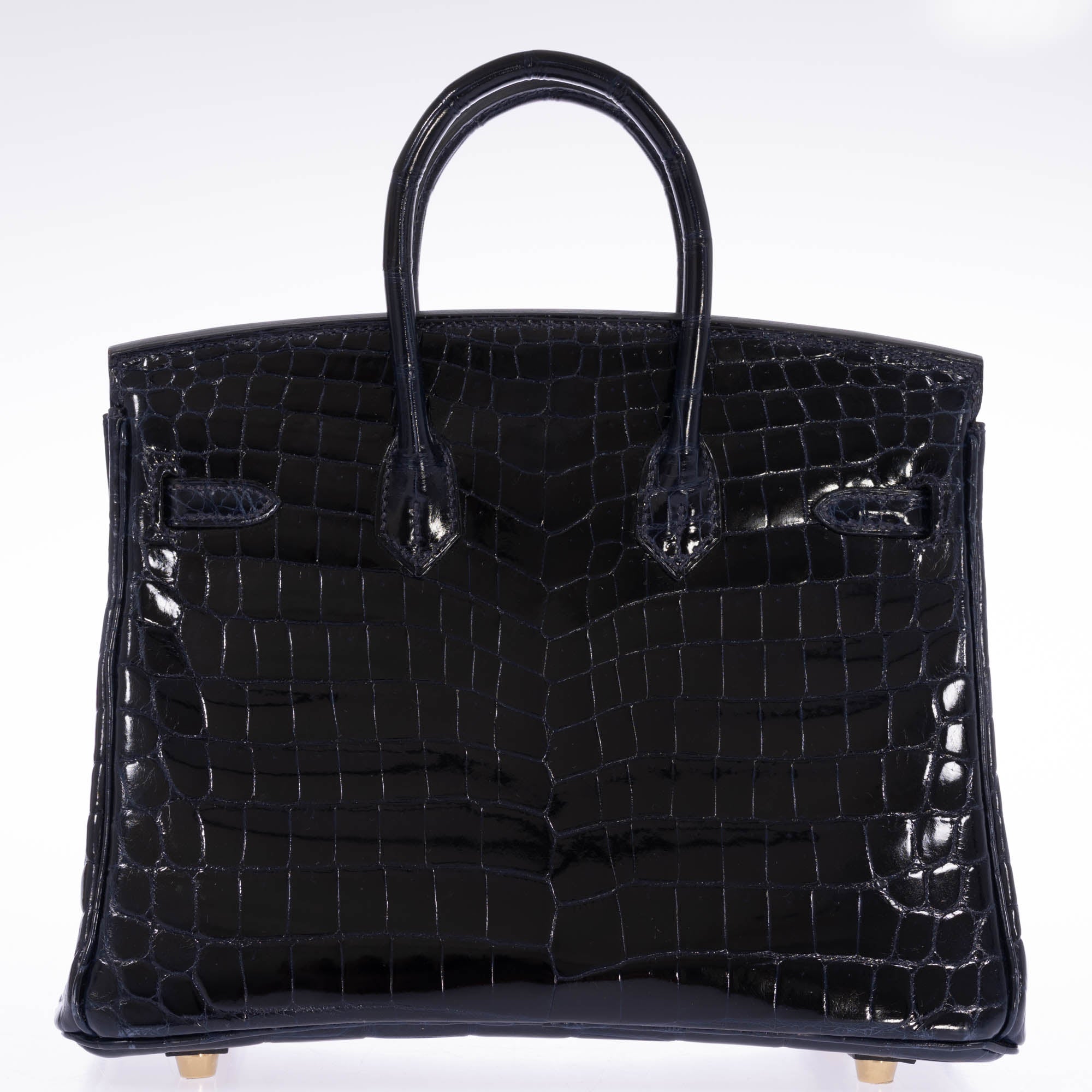 Hermès Birkin 25 Bleu Marine Shiny Niloticus Crocodile Gold Hardware