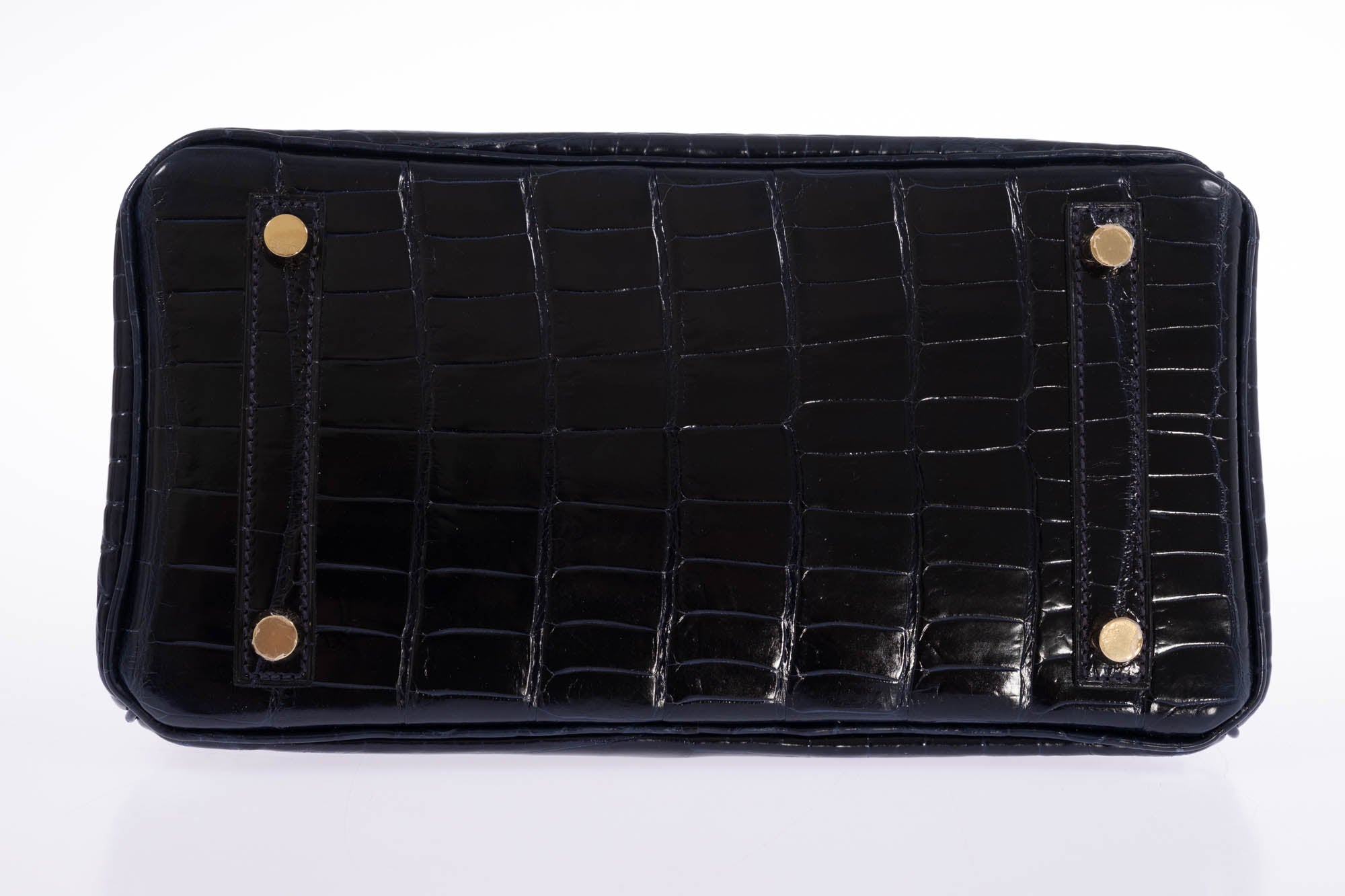 Hermès Birkin 25 Bleu Marine Shiny Niloticus Crocodile Gold Hardware