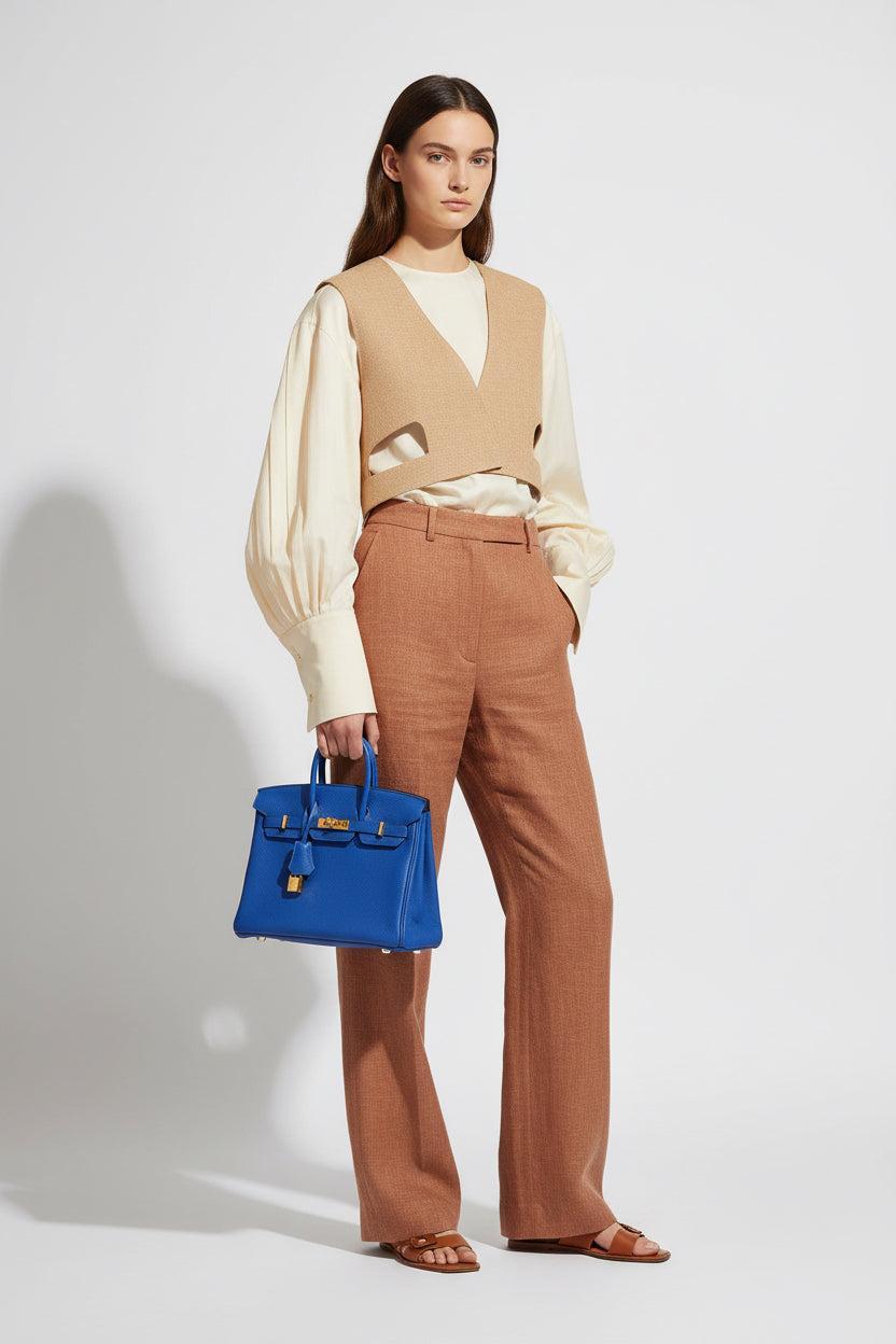 Hermès Birkin 25 Bleu Royal Clemence Gold Hardware