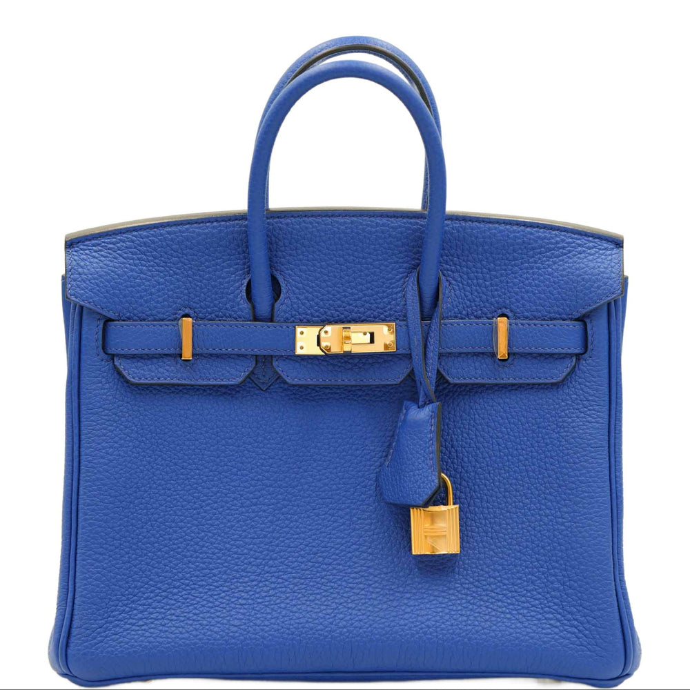 Hermès Birkin 25 Bleu Royal Clemence Gold Hardware