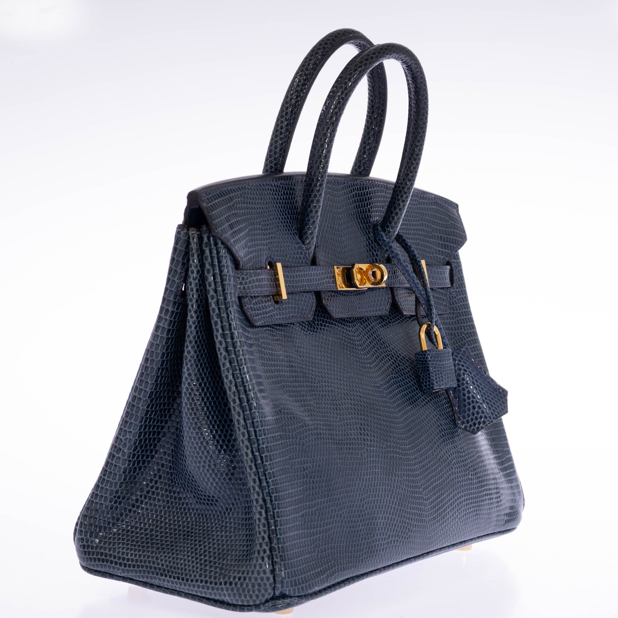 Hermès Birkin 25 Bleu de Malte Lizard Gold Hardware | JANEFINDS