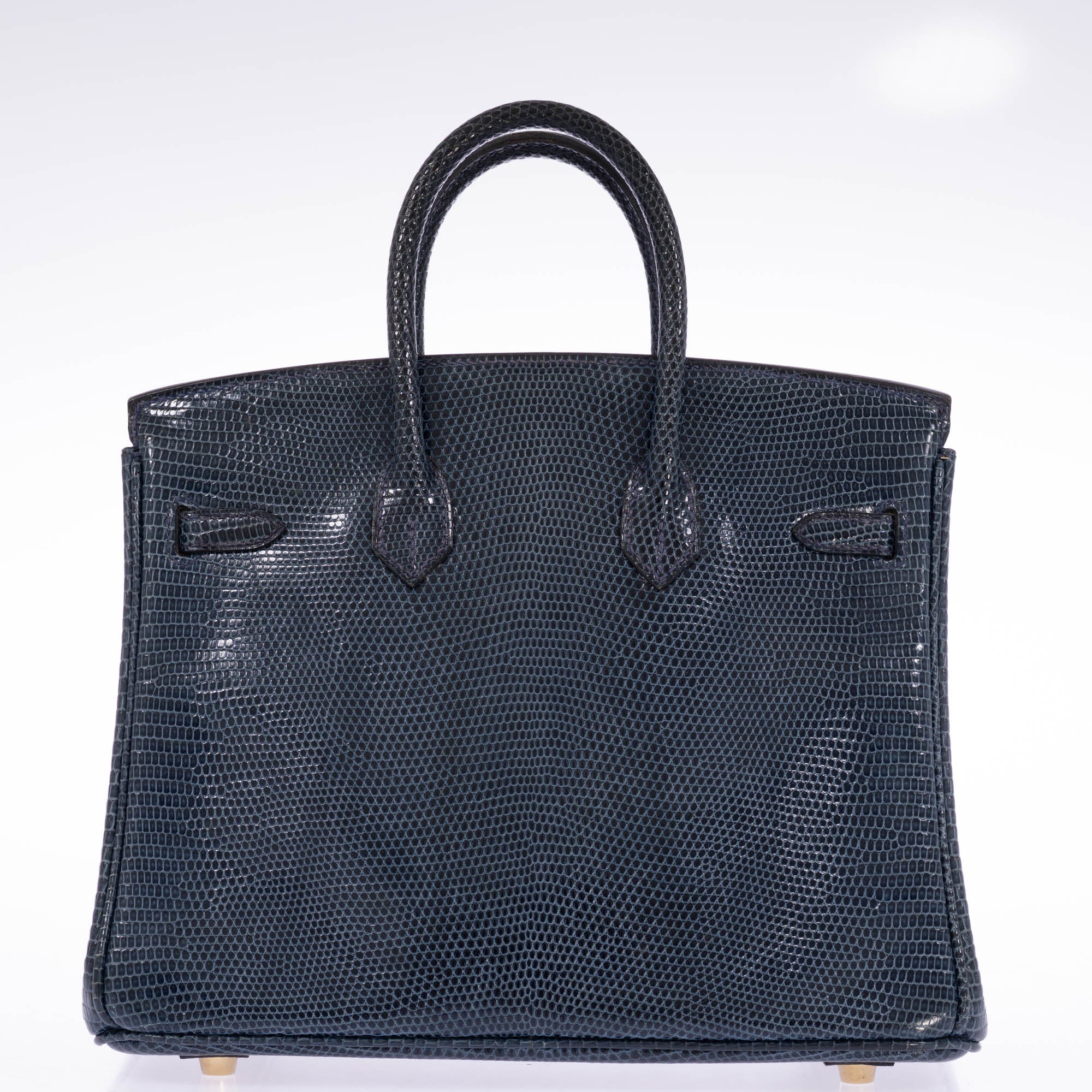 Hermès Birkin 25 Bleu de Malte Lizard Gold Hardware
