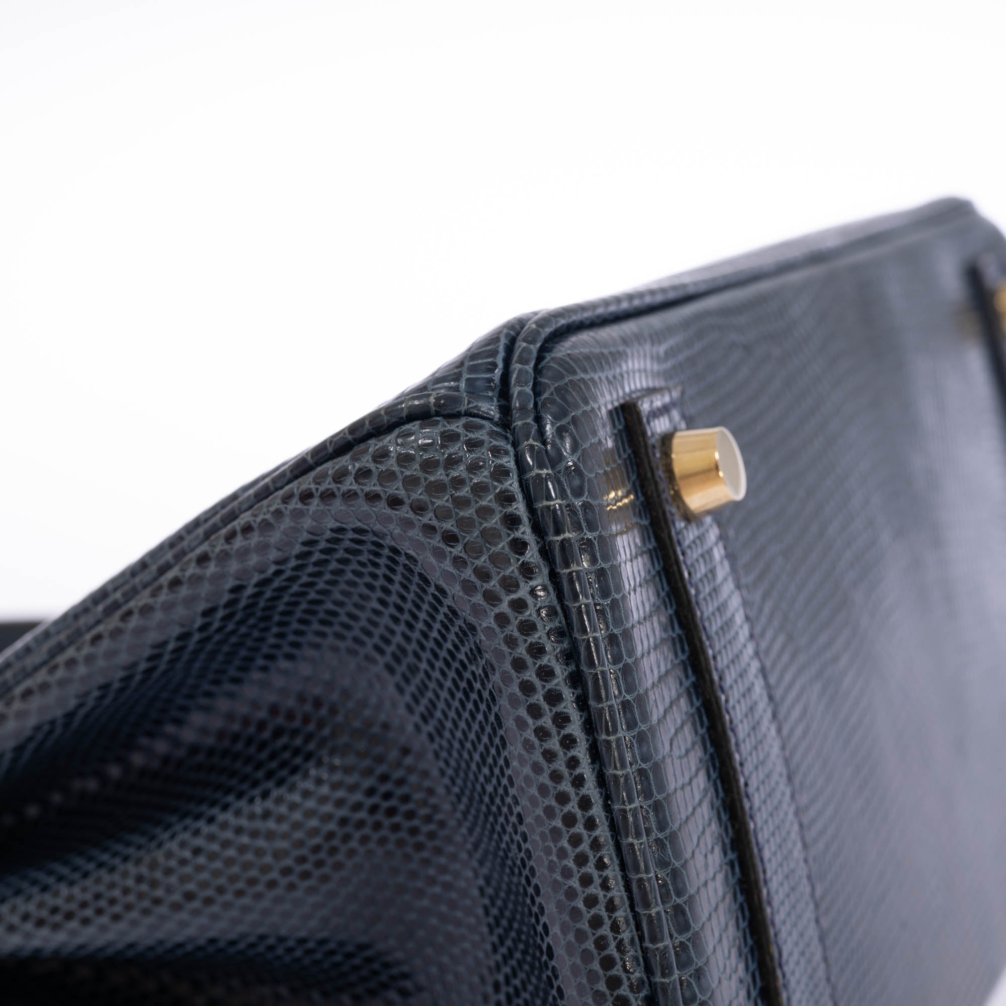 Hermès Birkin 25 Bleu de Malte Lizard Gold Hardware