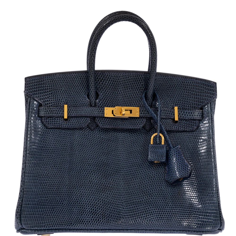 Hermès Birkin 25 Bleu de Malte Lizard Gold Hardware