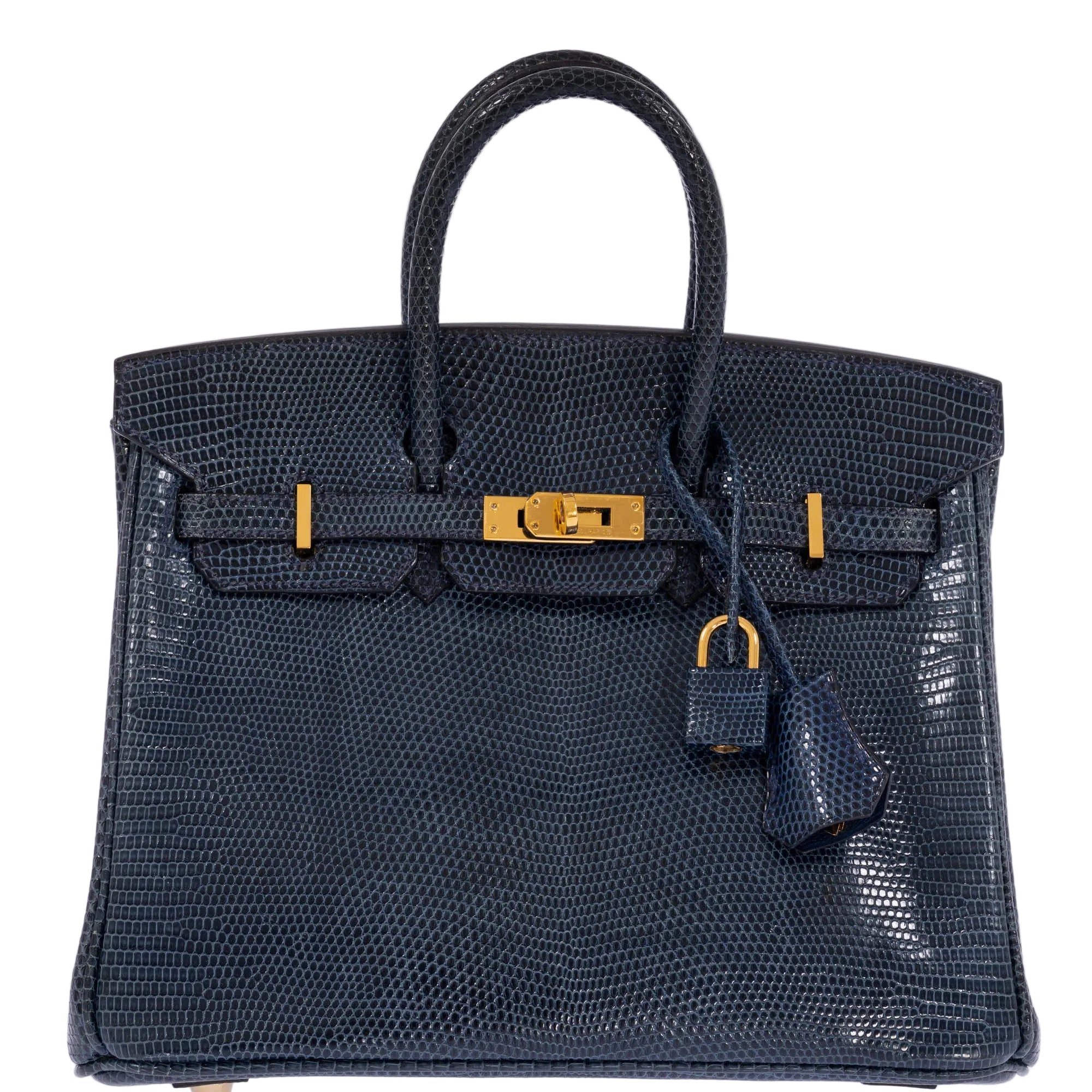 Hermès Birkin 25 Bleu de Malte Lizard Gold Hardware