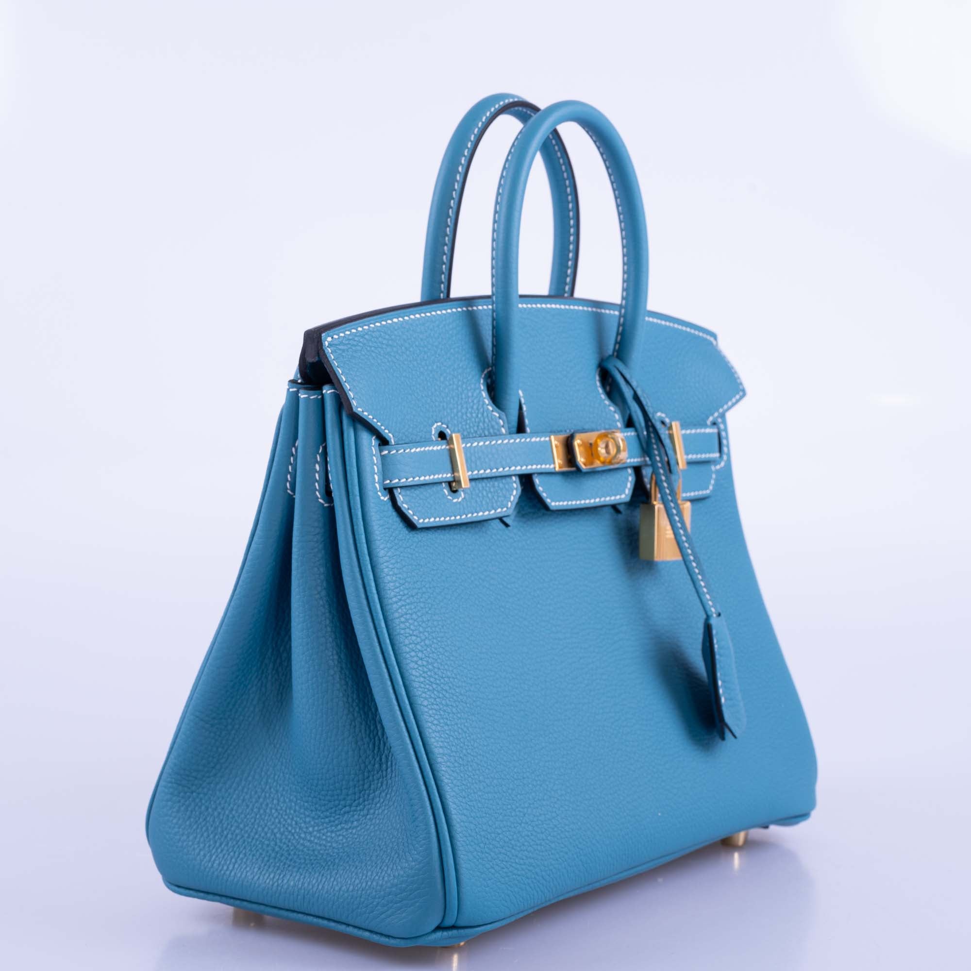 Hermès Birkin 25 Blue Jean Togo Gold Hardware