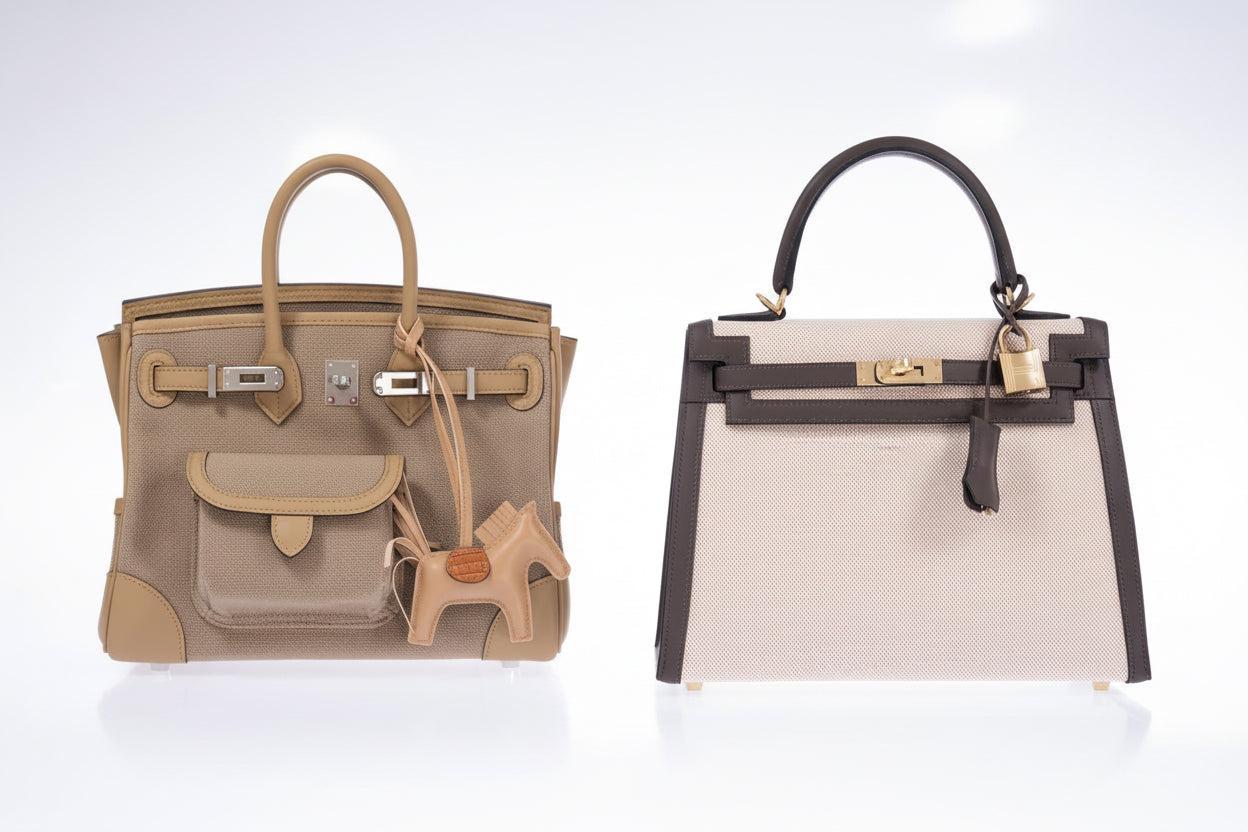 Hermès Birkin 25 Cargo Beige Marfa Toile and Swift Palladium Hardware