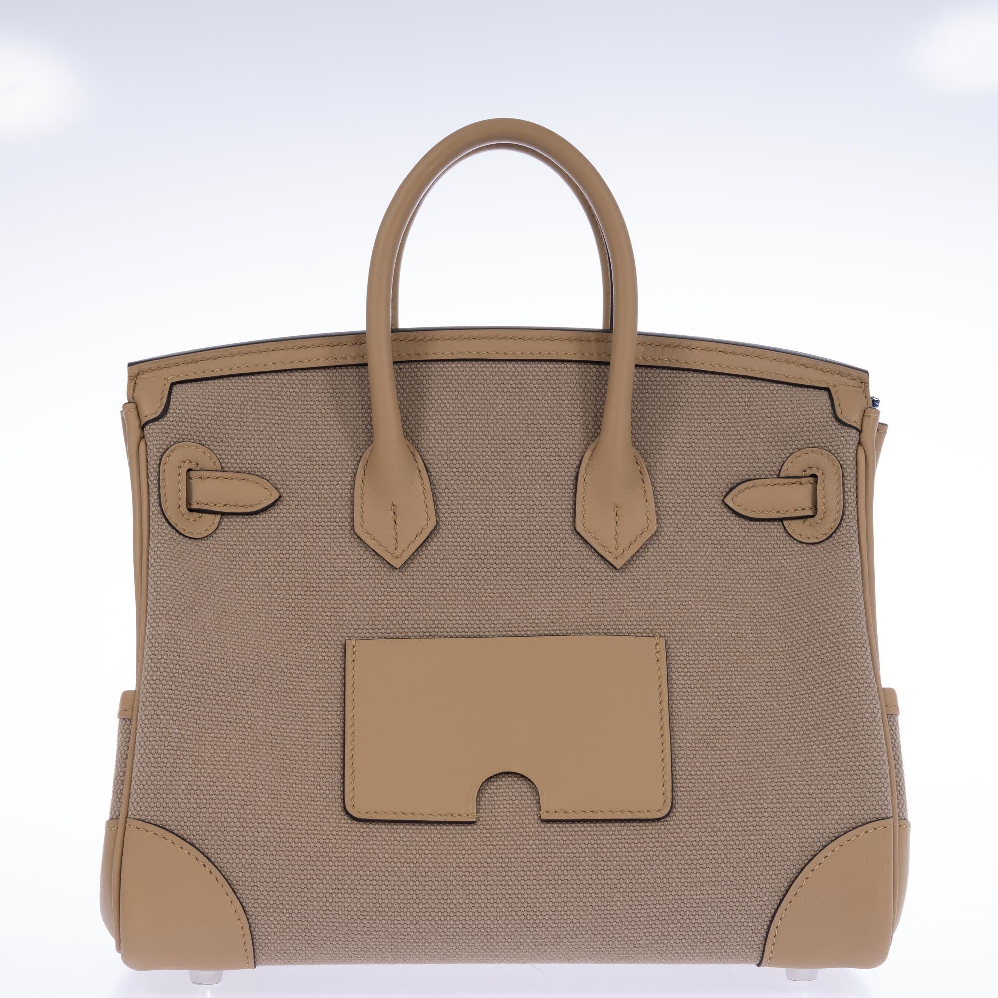 Hermès Birkin 25 Cargo Beige Marfa Toile and Swift Palladium Hardware