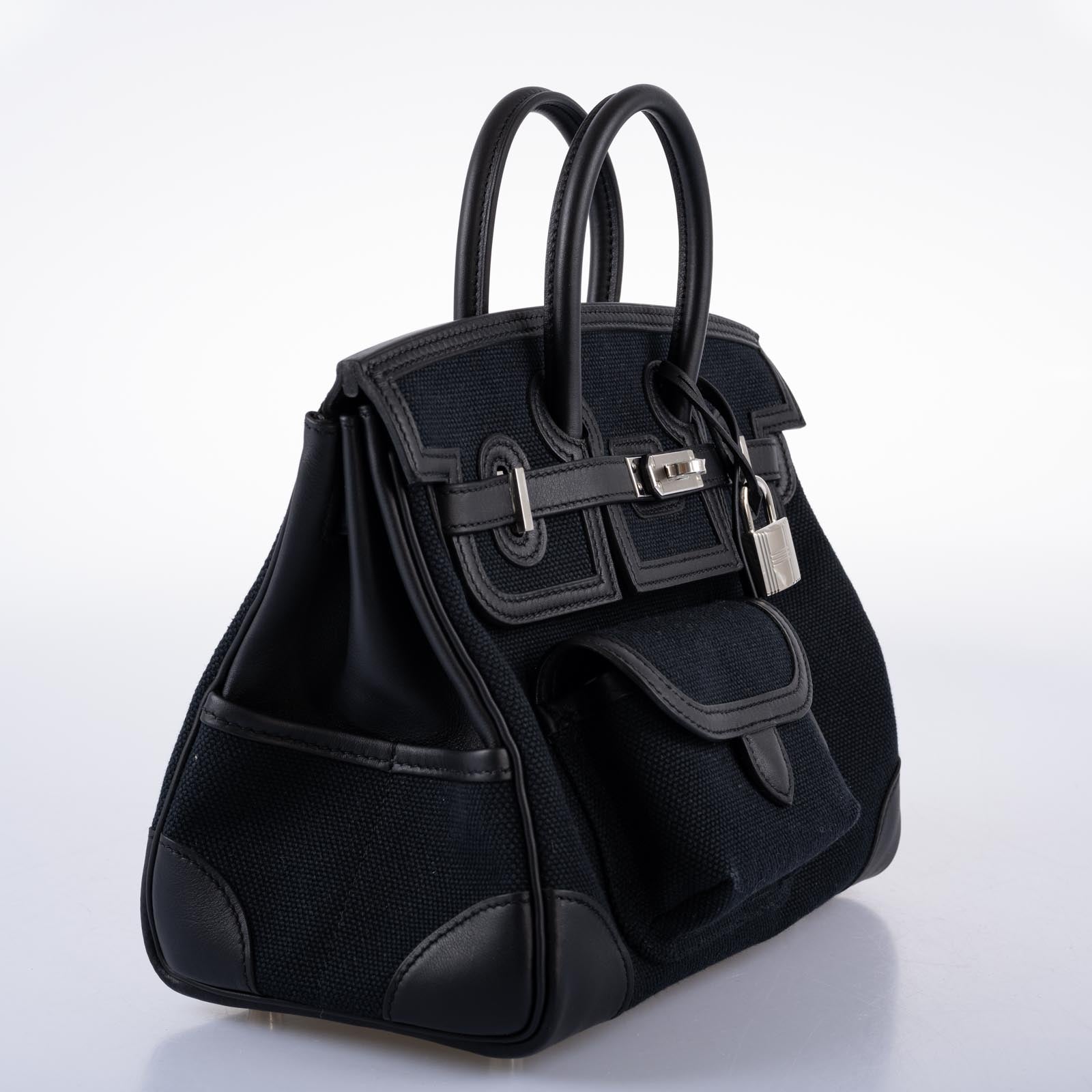 Hermès Birkin 25 Cargo Caban Toile Goéland and Swift Palladium Hardware