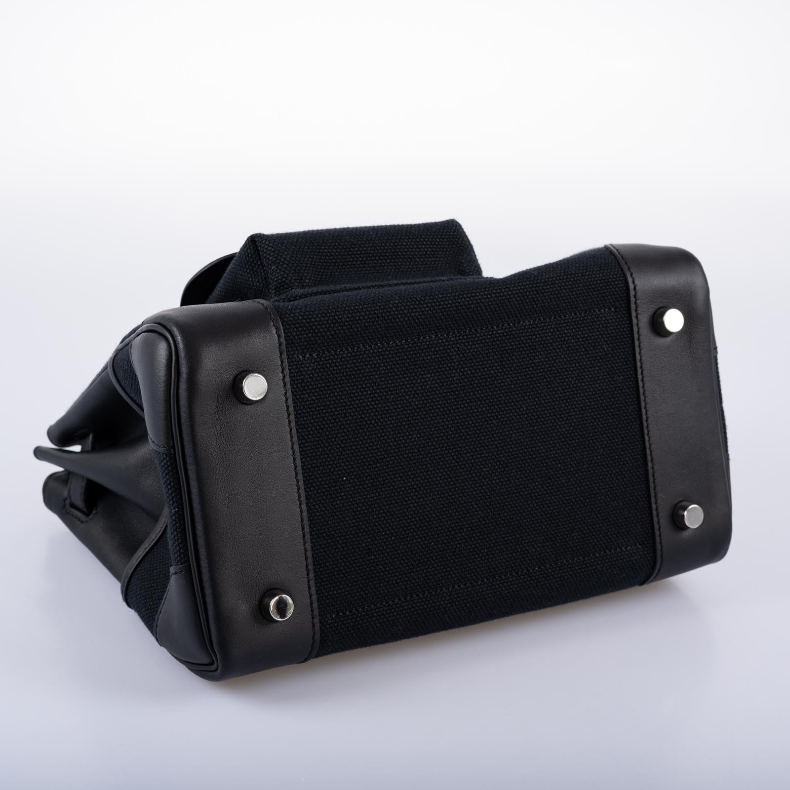 Hermès Birkin 25 Cargo Black Toile Goeland & Swift Leather Palladium Hardware