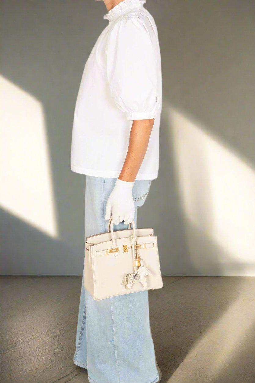 Hermès Birkin 25 Craie Togo Gold Hardware