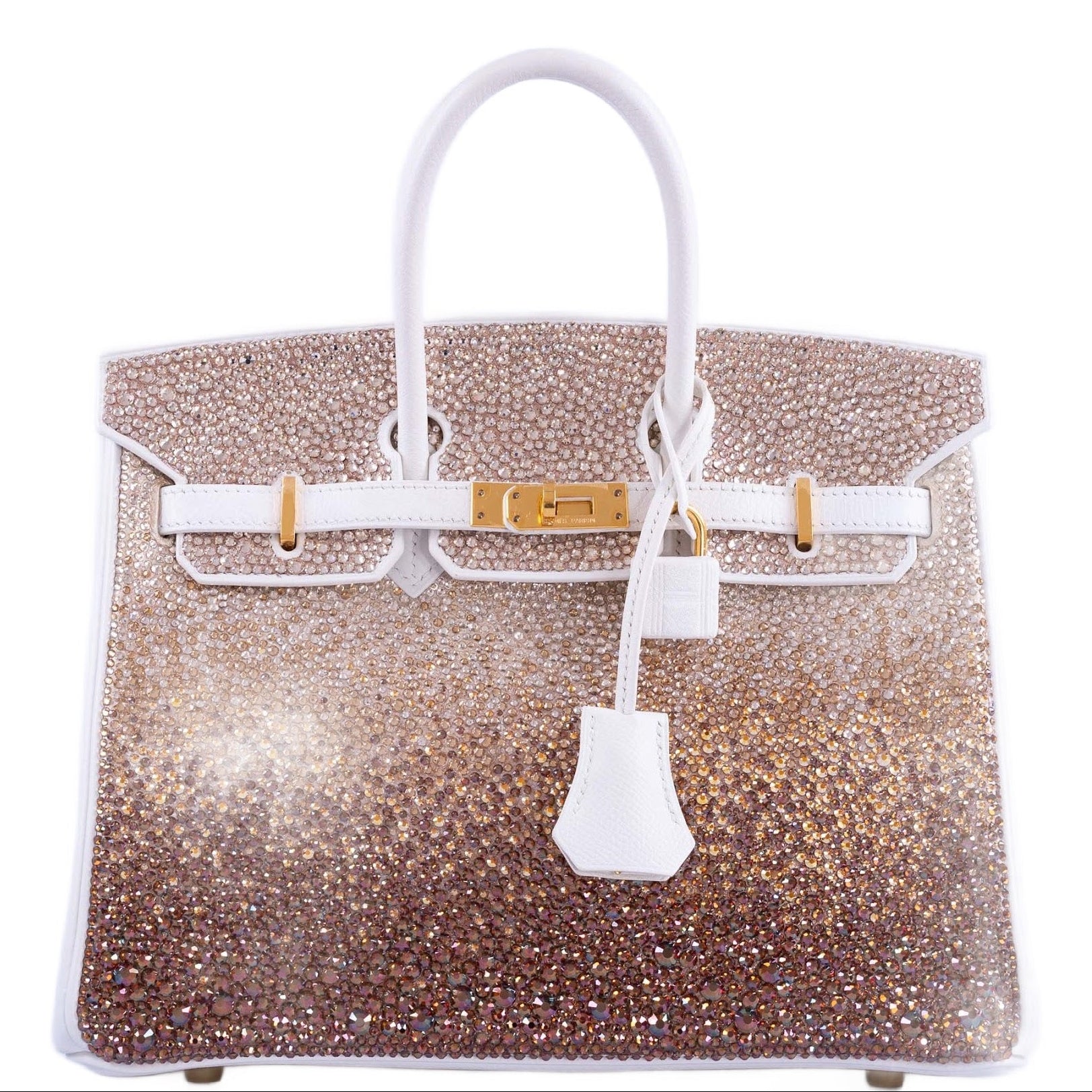 Hermès Birkin 25 Custom Swarovski Crystal "The Ombré" Gold Hardware