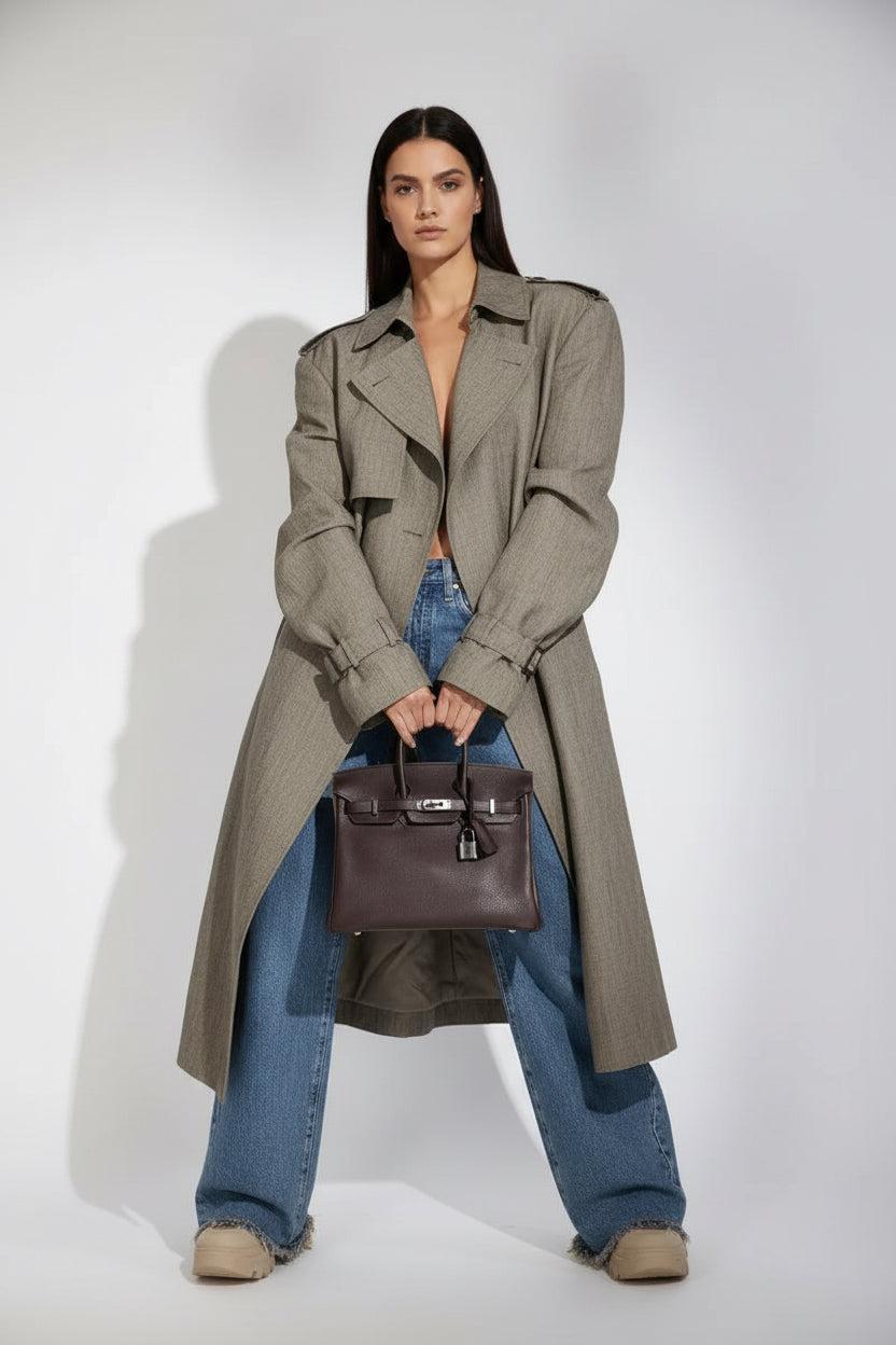 Hermès Birkin 25 Ebene Barenia Faubourg Bag Palladium Hardware