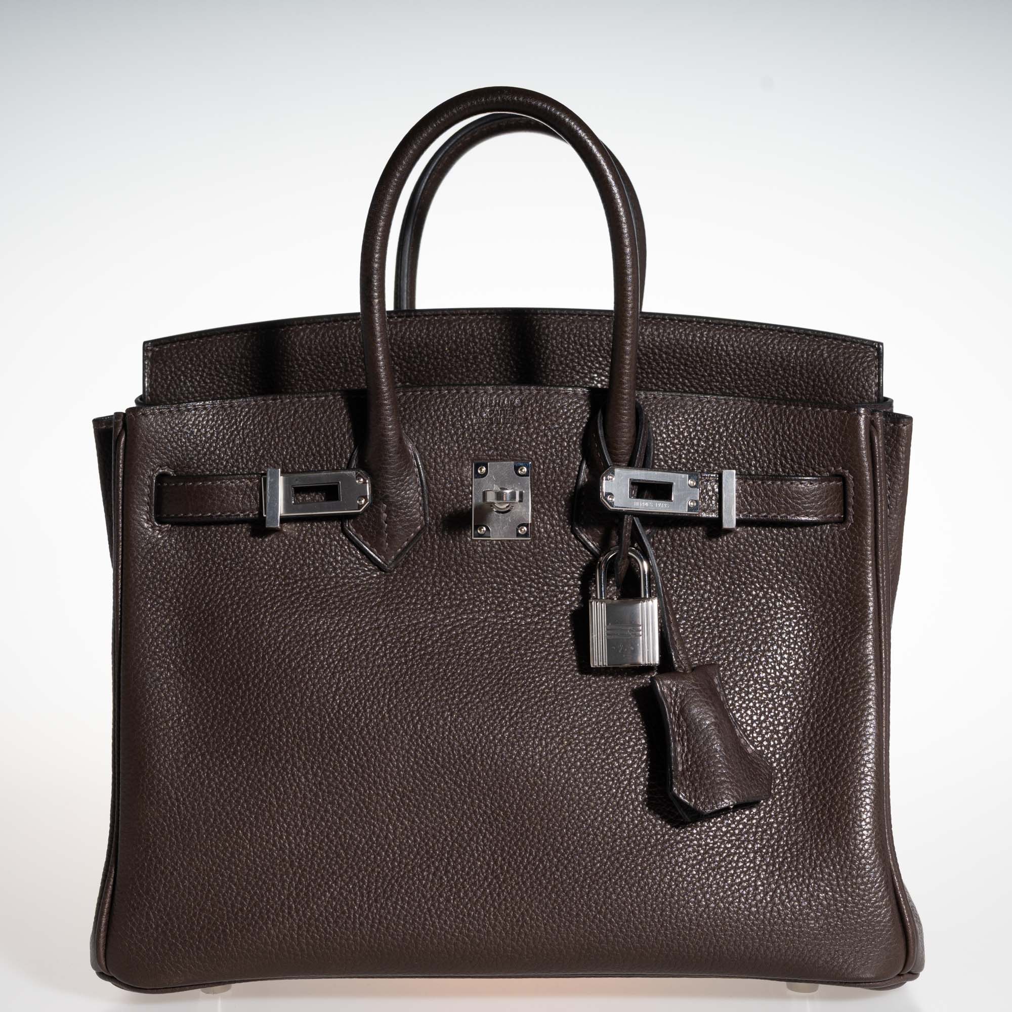 Hermès Birkin 25 Ebene Barenia Faubourg Bag Palladium Hardware