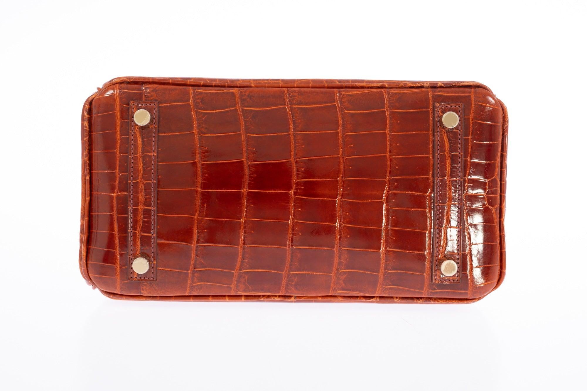 Hermès Birkin 25 Étrusque Shiny Niloticus Crocodile Gold Hardware