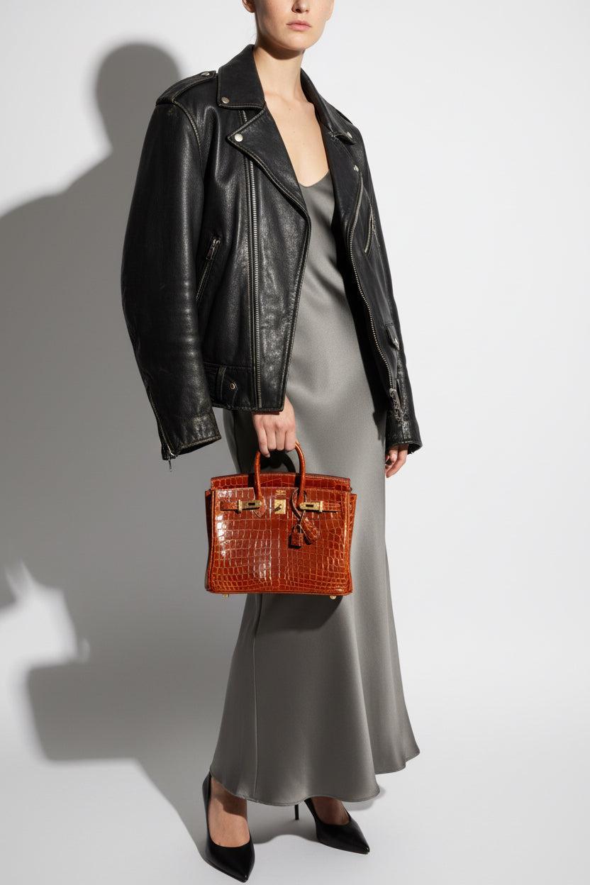 Hermès Birkin 25 Étrusque Shiny Niloticus Crocodile Gold Hardware
