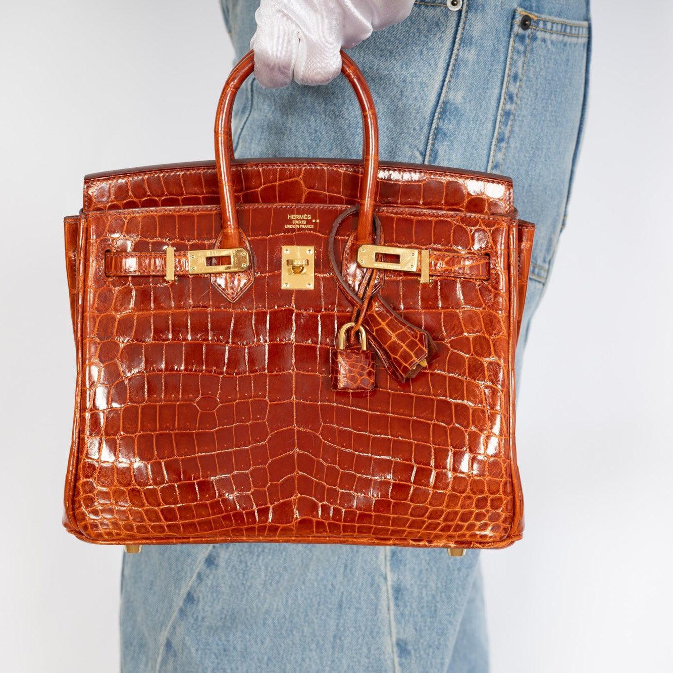 Hermès Birkin 25 Étrusque Shiny Niloticus Crocodile Gold Hardware