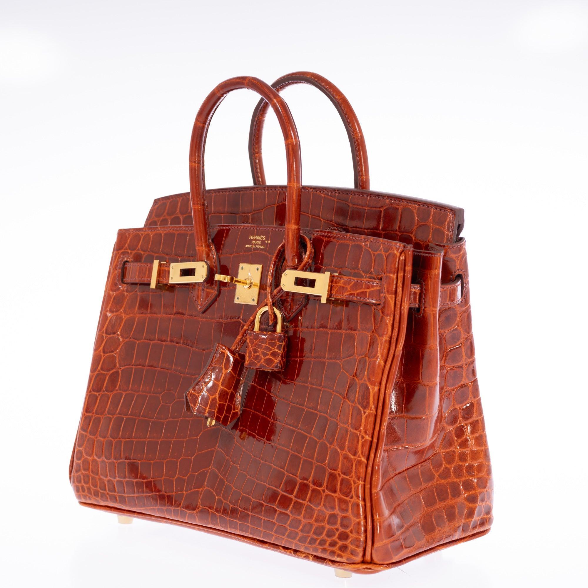 Hermès Birkin 25 Étrusque Shiny Niloticus Crocodile Gold Hardware